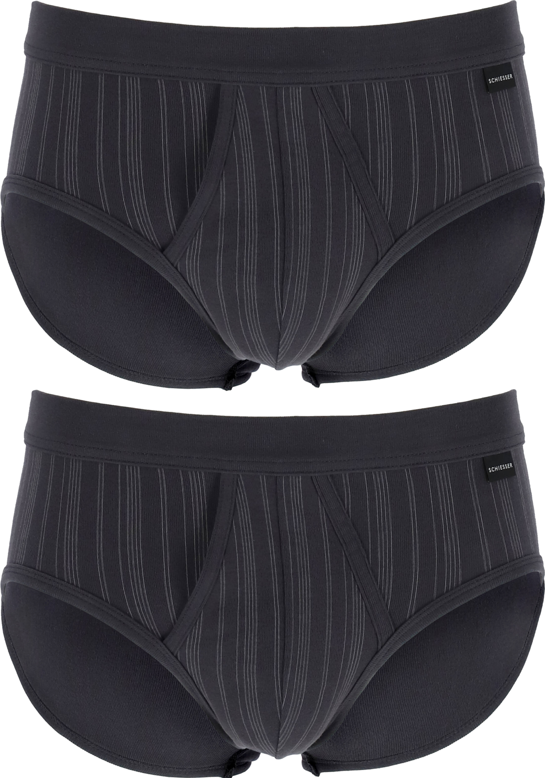 1-4007065656865-schiesser-SCHIESSER_172692203_SL_2P_grijs_2foto_HR SCHIESSER Original Classics sportslips (2-pack), Feinripp met gulp, antraciet gestreept