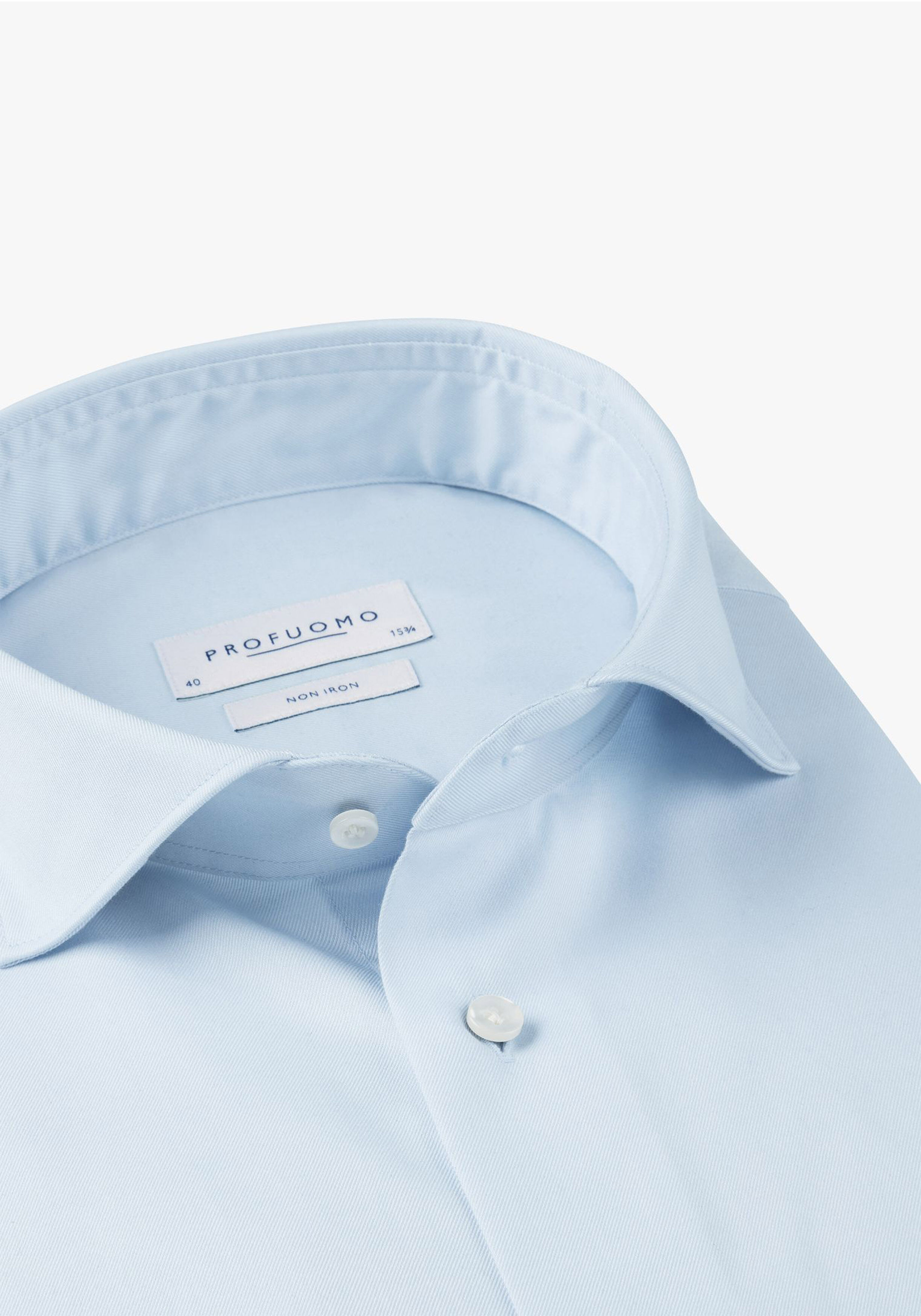 Profuomo slim fit heren overhemd, twill, lichtblauw