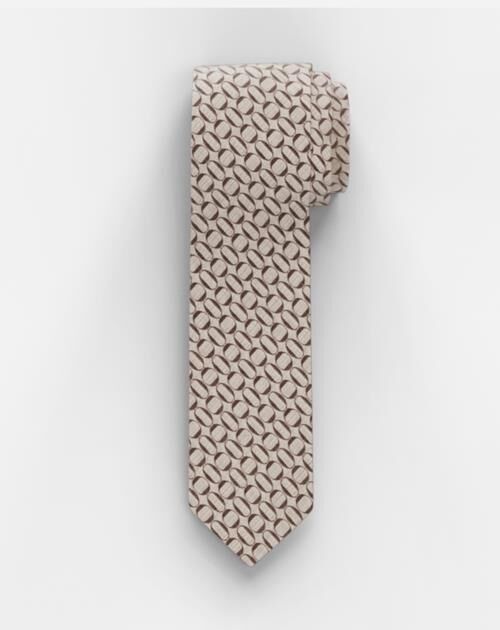 OLYMP smalle stropdas, taupe dessin