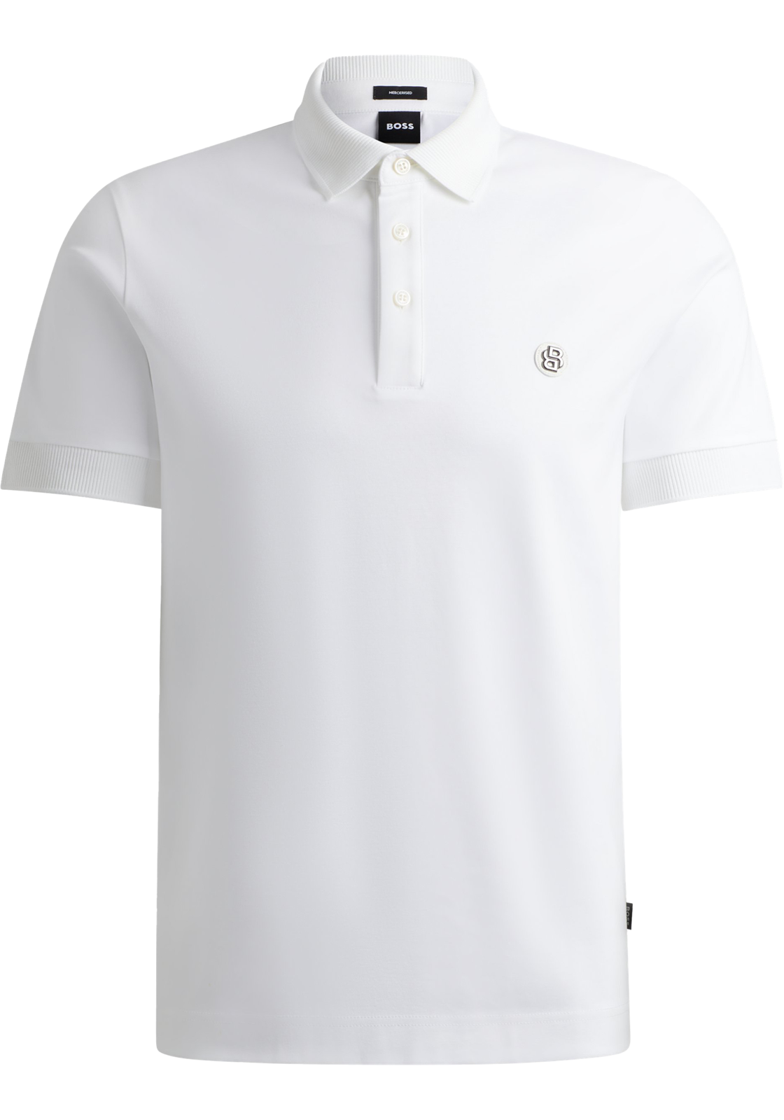 BOSS Parris regular fit heren polo, pique, wit BOSS Parris regular fit heren polo, pique, wit