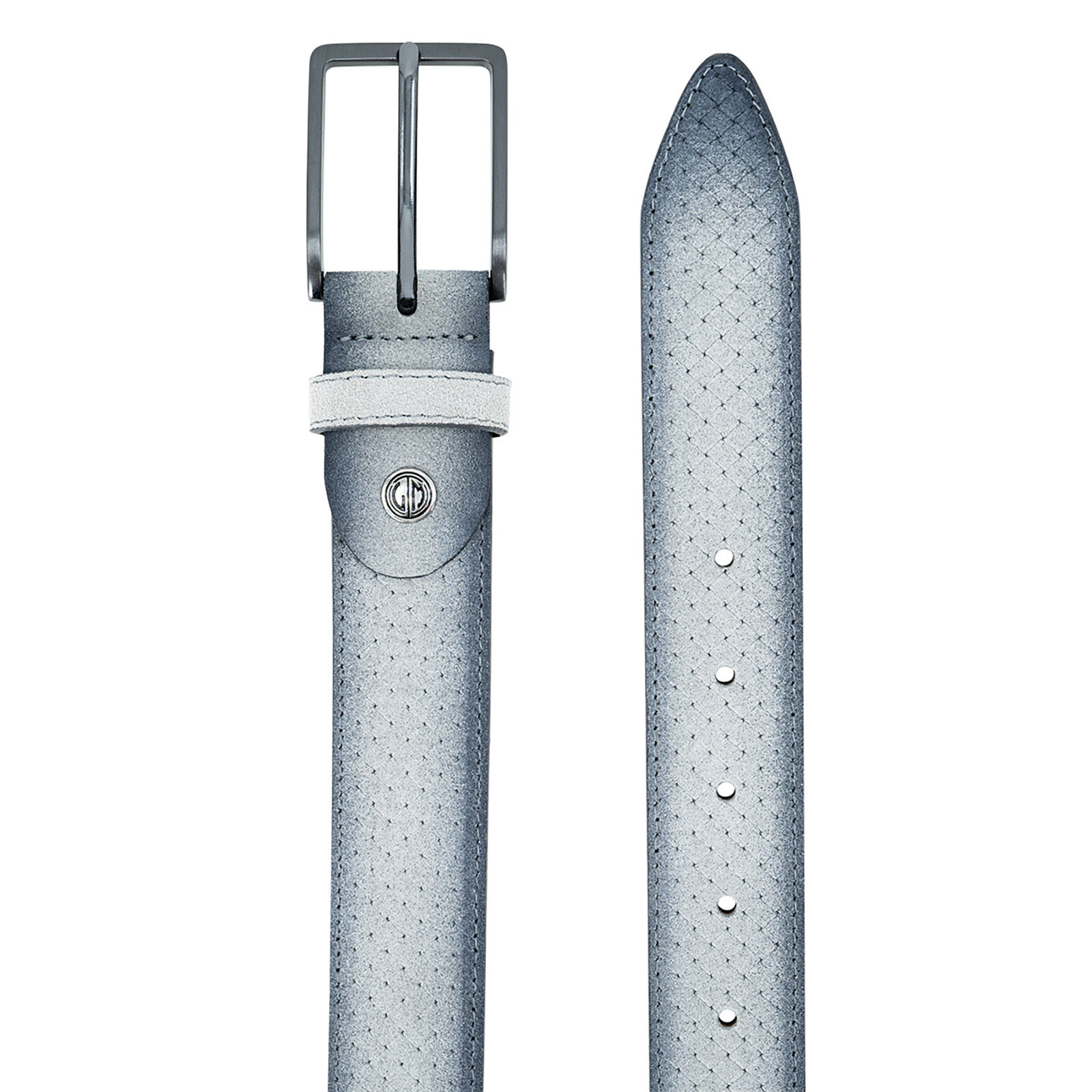 LINDENMANN leren heren riem, grijs