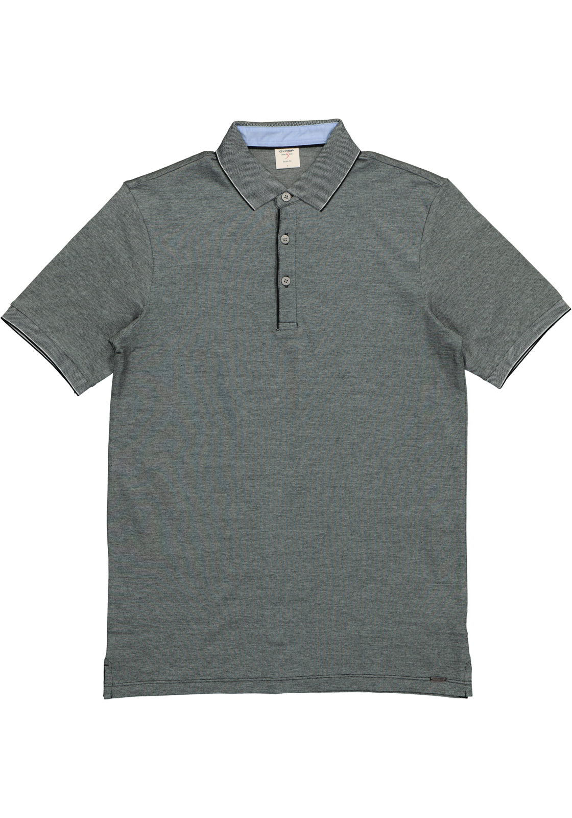 2-4057242378233_olymp_polo_HR OLYMP Level 5 body fit poloshirt, stretch, zwart melange