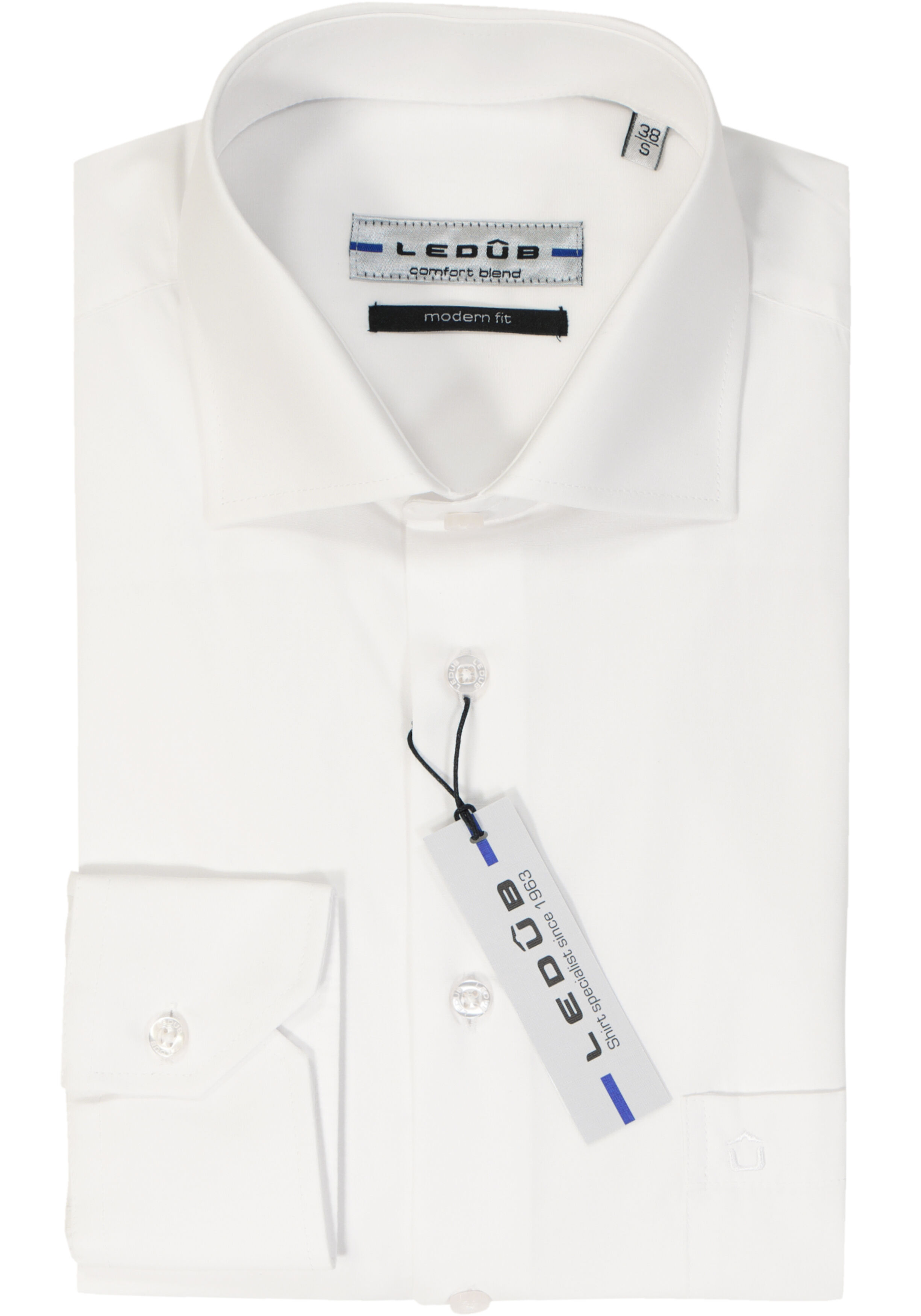 Ledub modern fit overhemd, wit