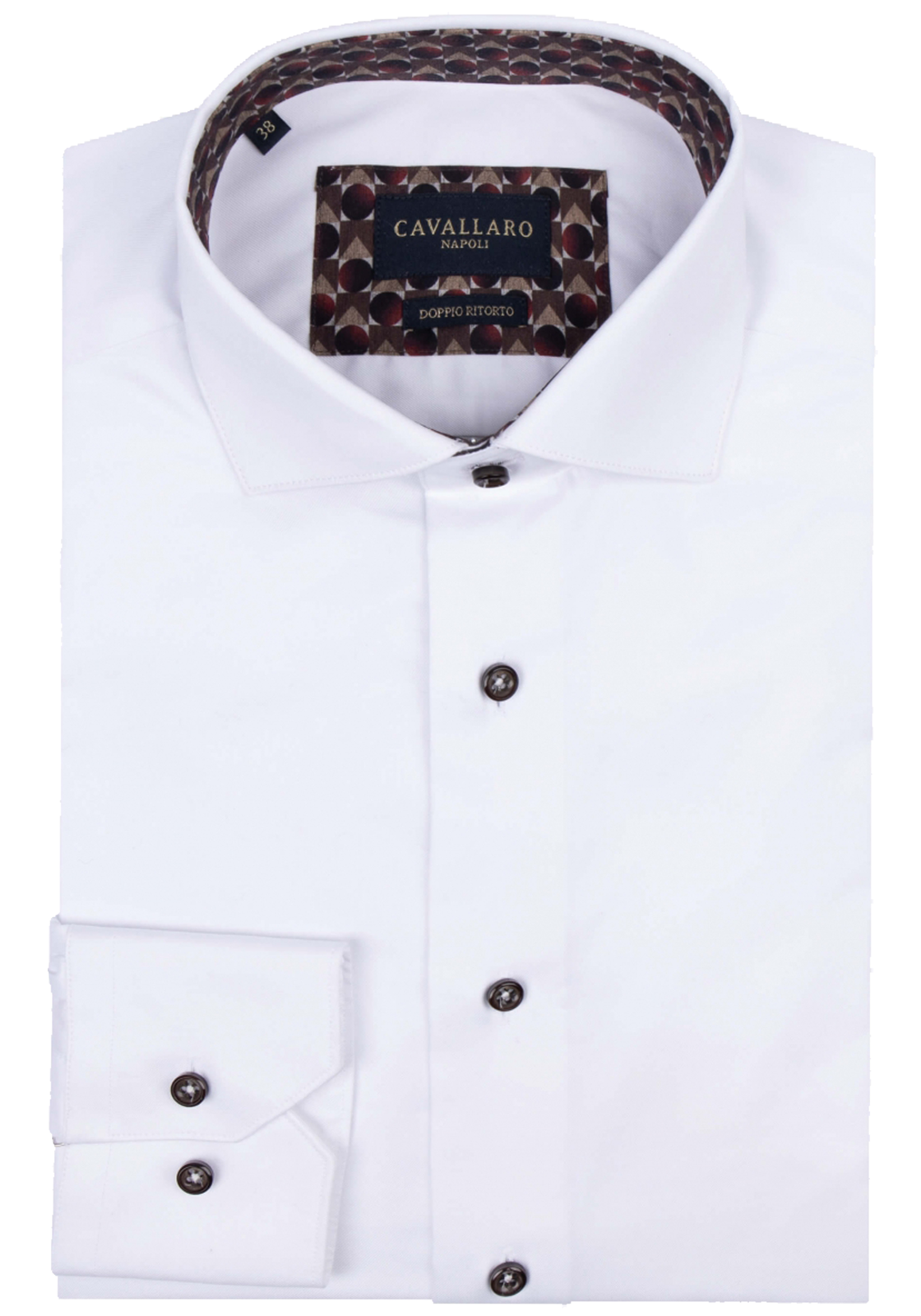 1-8719939958543_Cavallaro-overhemd_110235018-100000_HR Cavallaro Napoli Faustuo slim fit overhemd, twill, wit