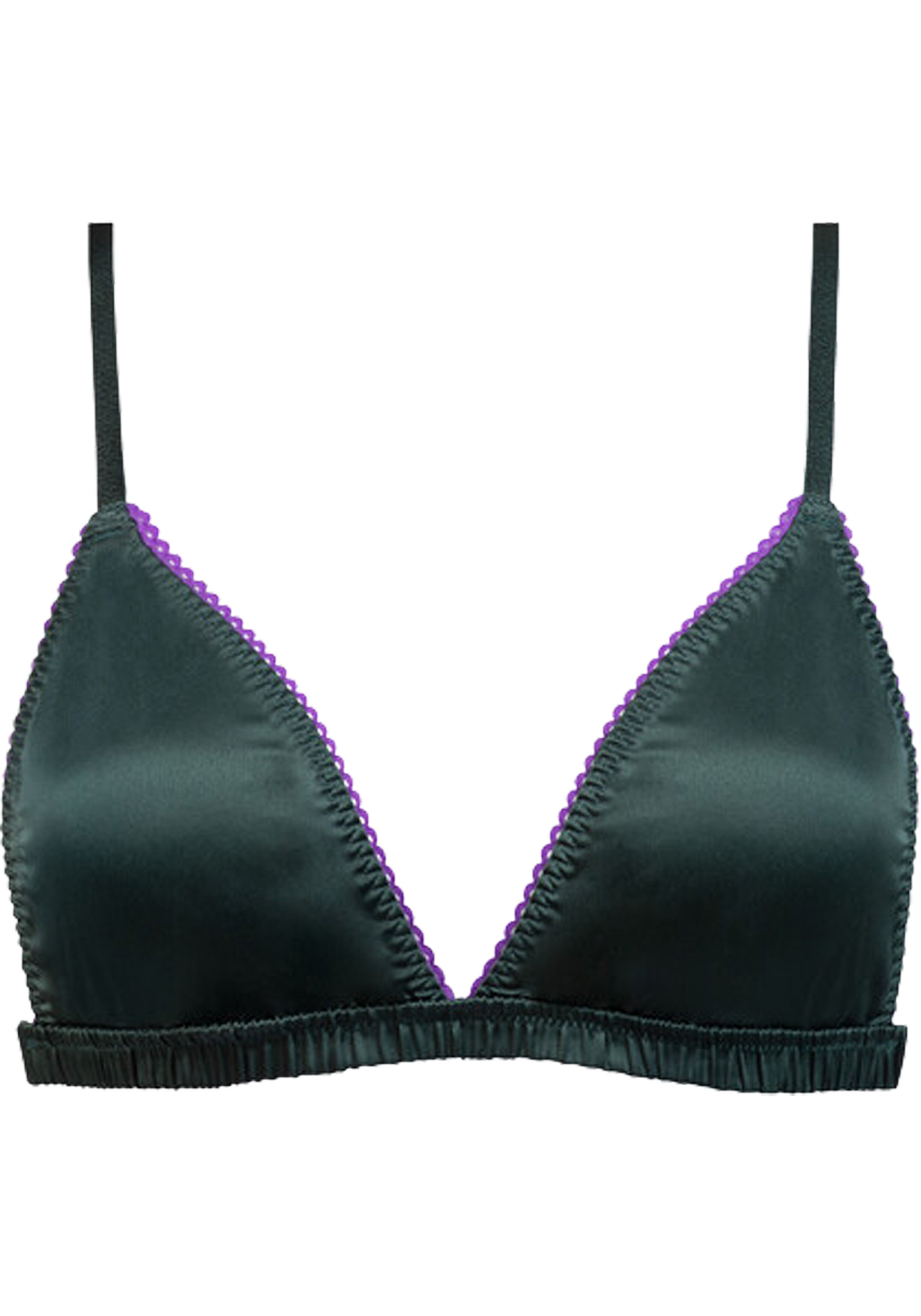 Mey dames triangle bra Poetry Glossy, beugelloze bh, donkergroen
