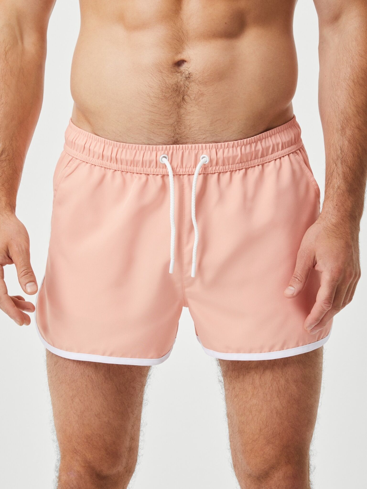 Bjorn Borg Retro Swim Shorts, heren zwembroek, licht koraalroze