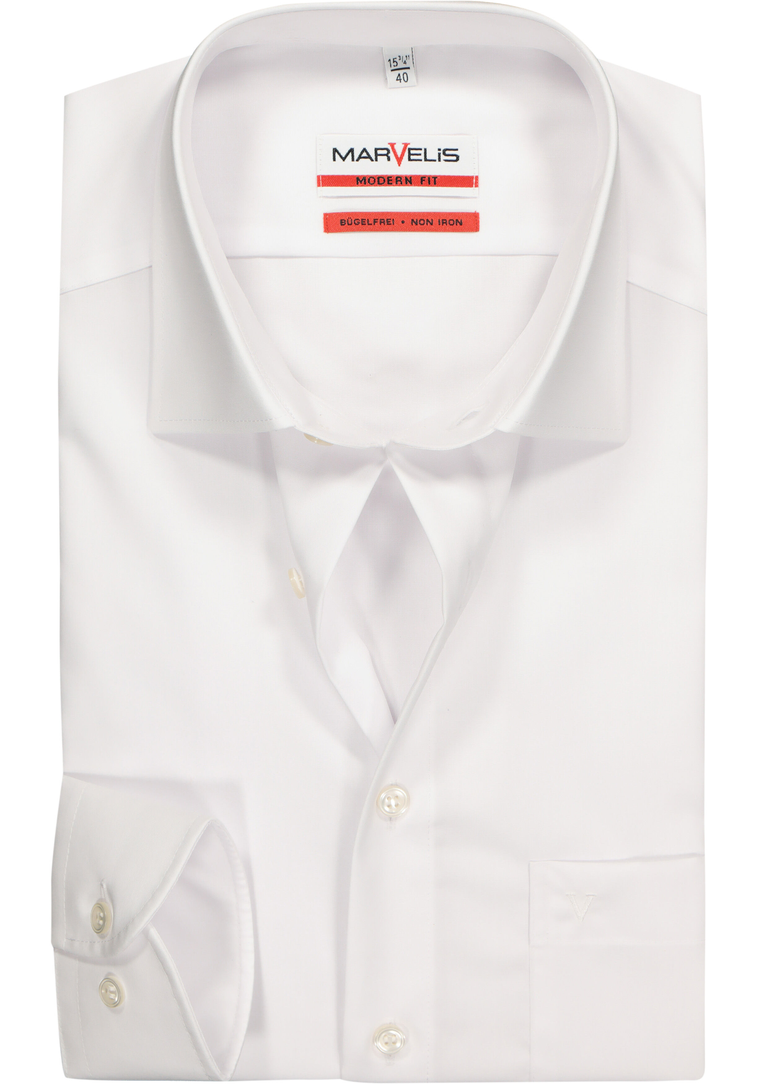 MARVELIS modern fit overhemd, mouwlengte 7, wit