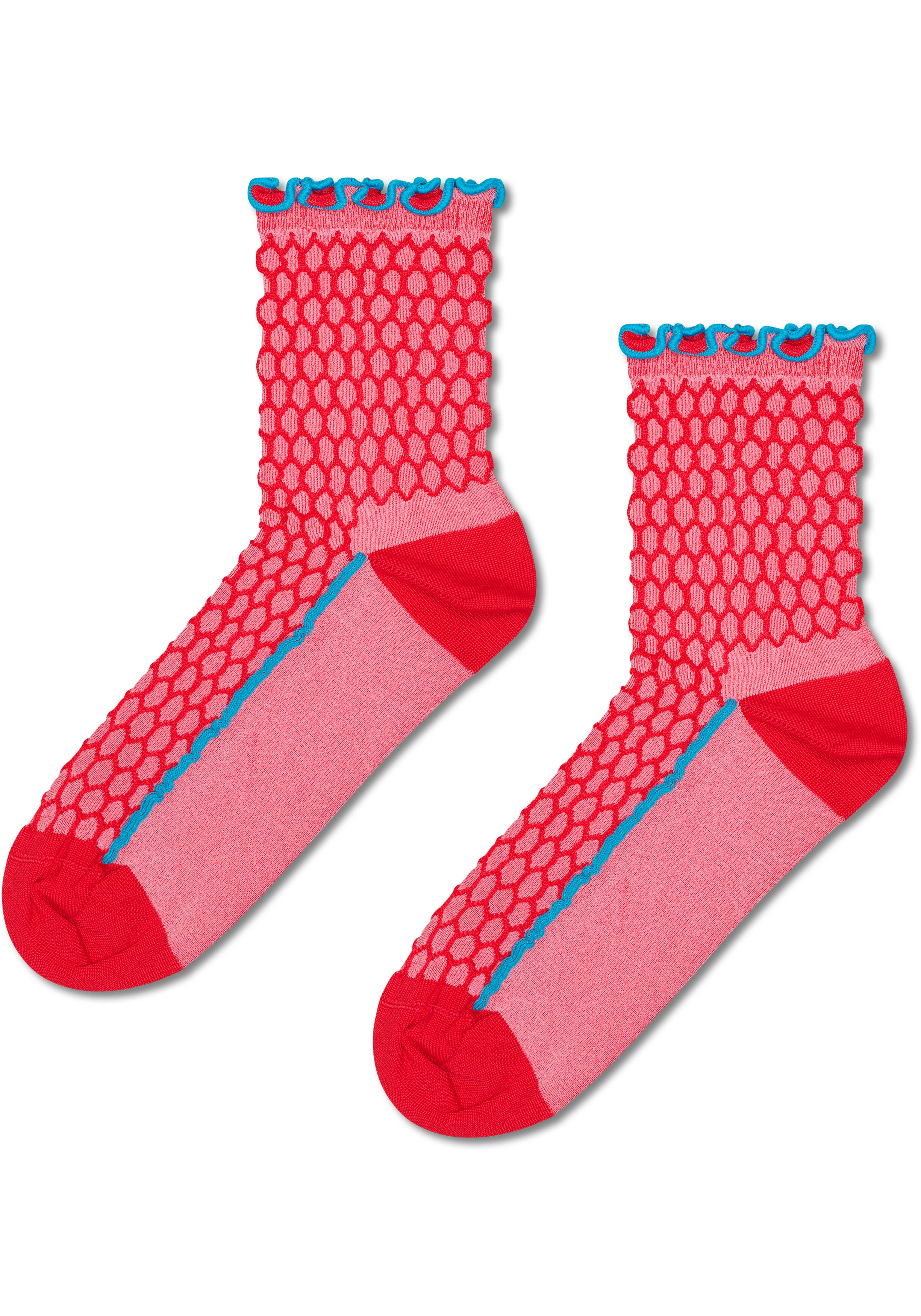 Happy Socks Structure Slinky Mini Crew Sock (1-pack), hoge unisex enkelsokken, rood, hoge unisex enkelsokken, rood