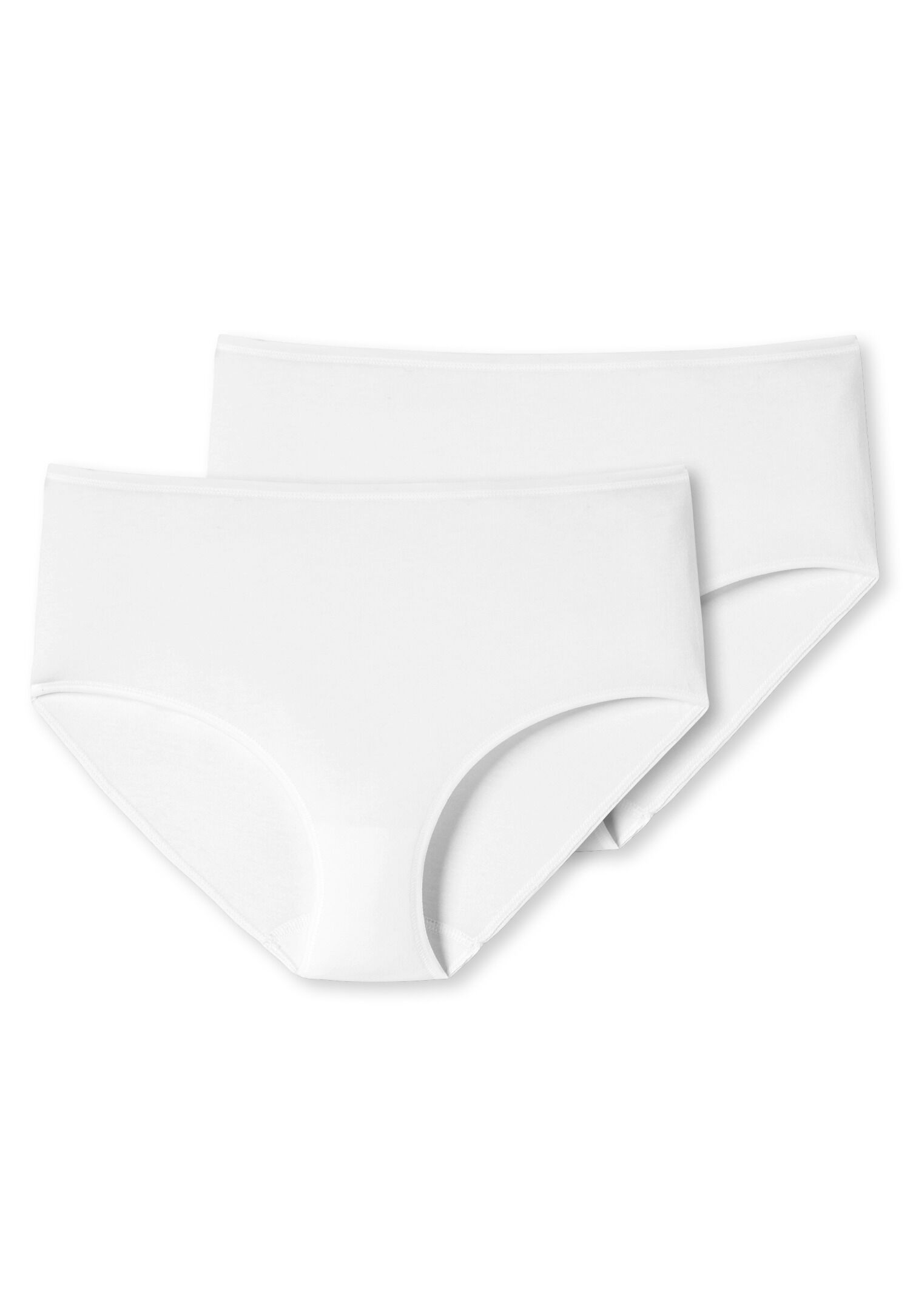 SCHIESSER 95/5 slip (2-pack), dames midi biologisch katoen wit
