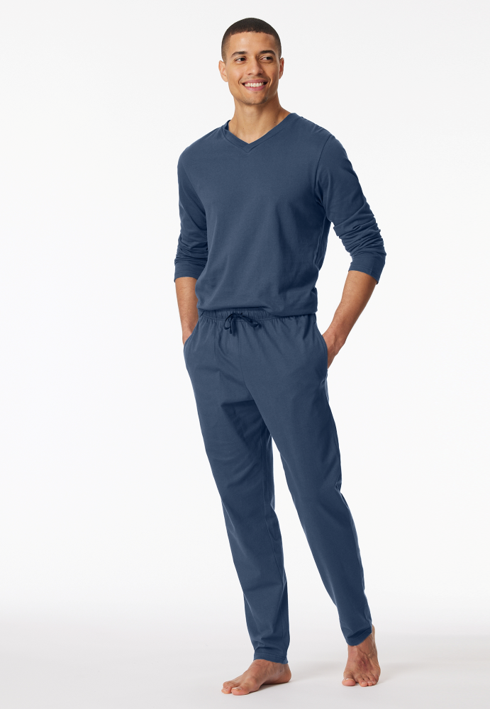 SCHIESSER Mix + Relax Pantalon, heren loungebroek, royaalblauw dessin