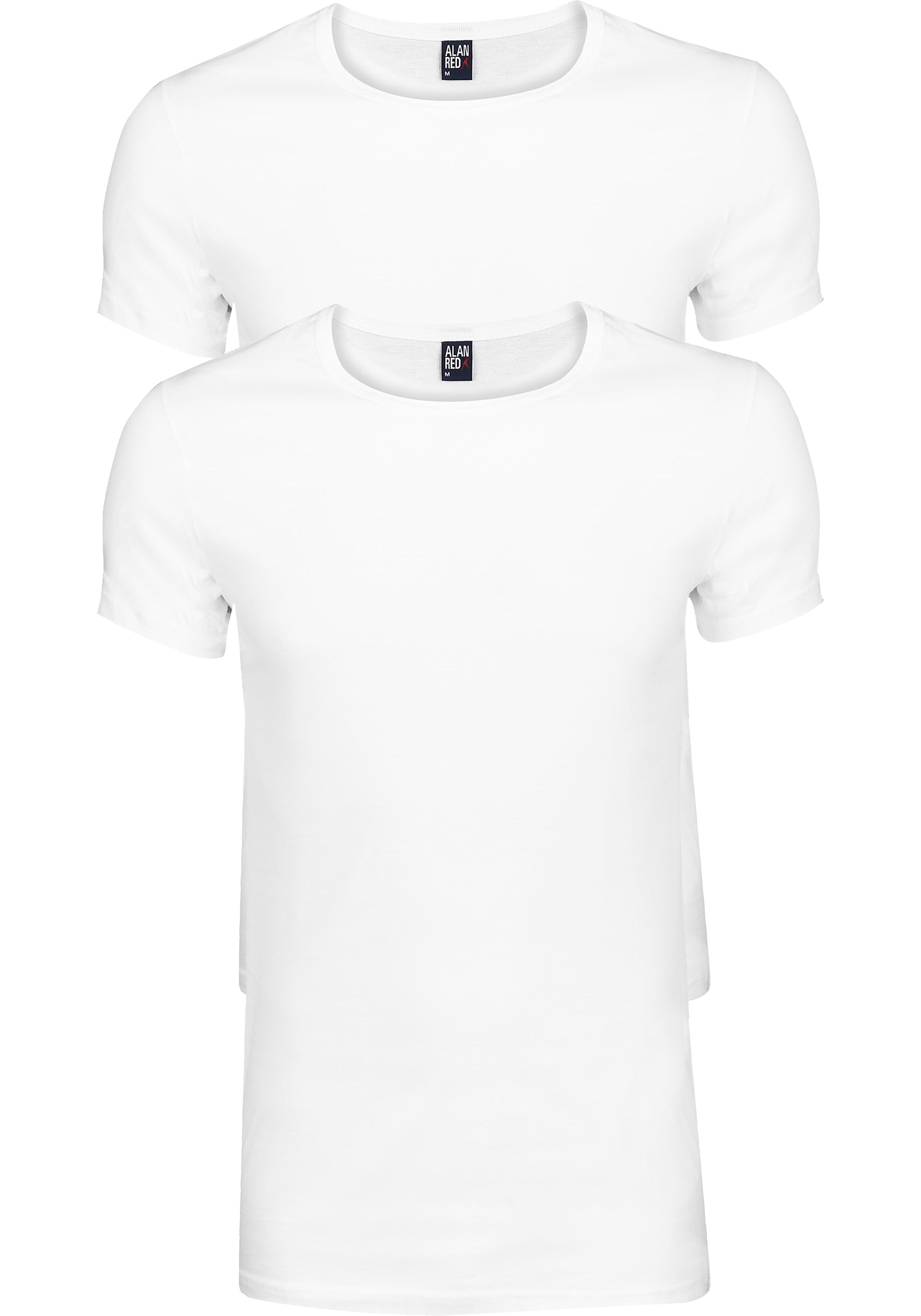 ALAN RED T-shirts James (2-pack), diepe O-hals, wit  