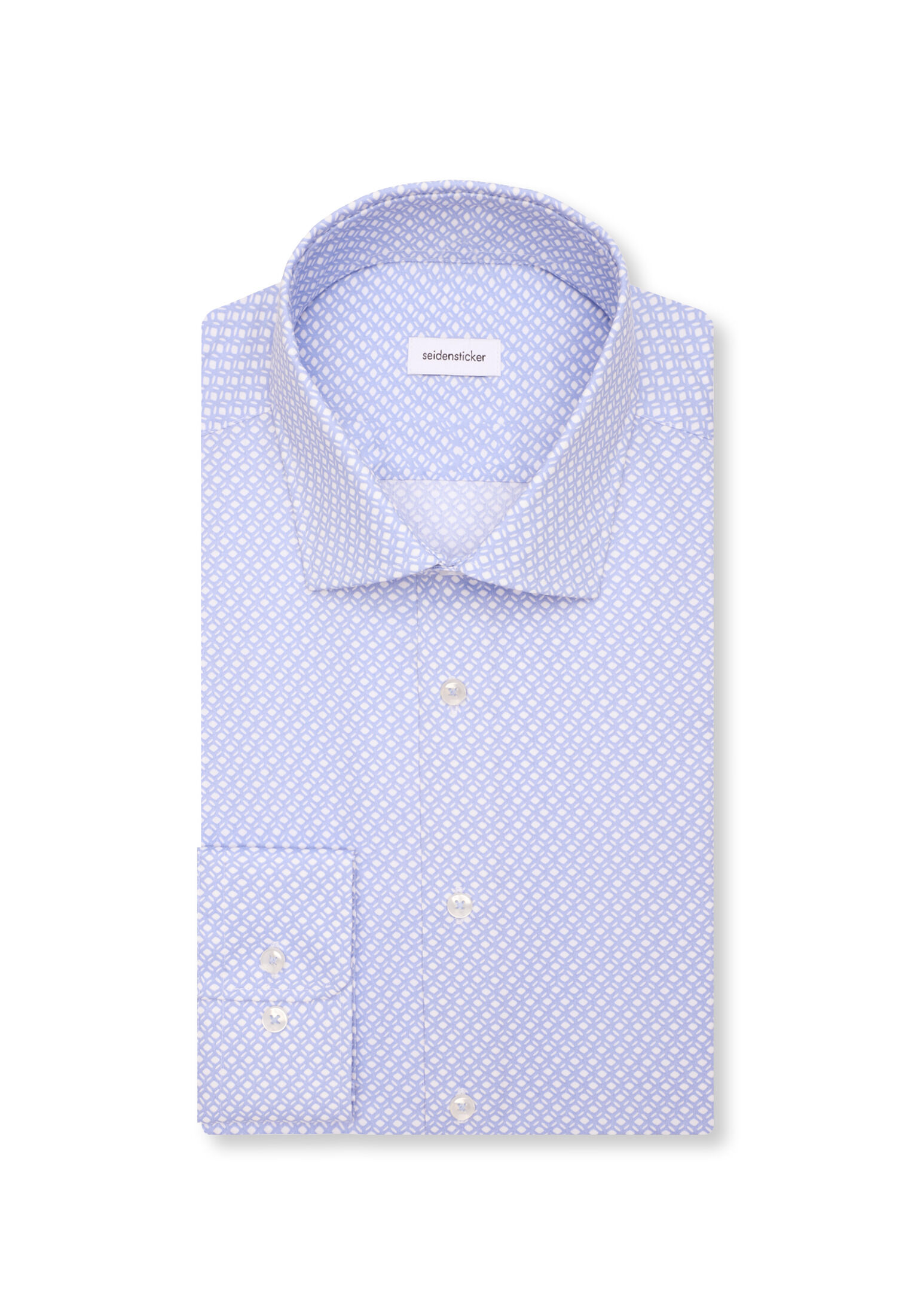 Seidensticker slim fit overhemd, popeline, blauw dessin