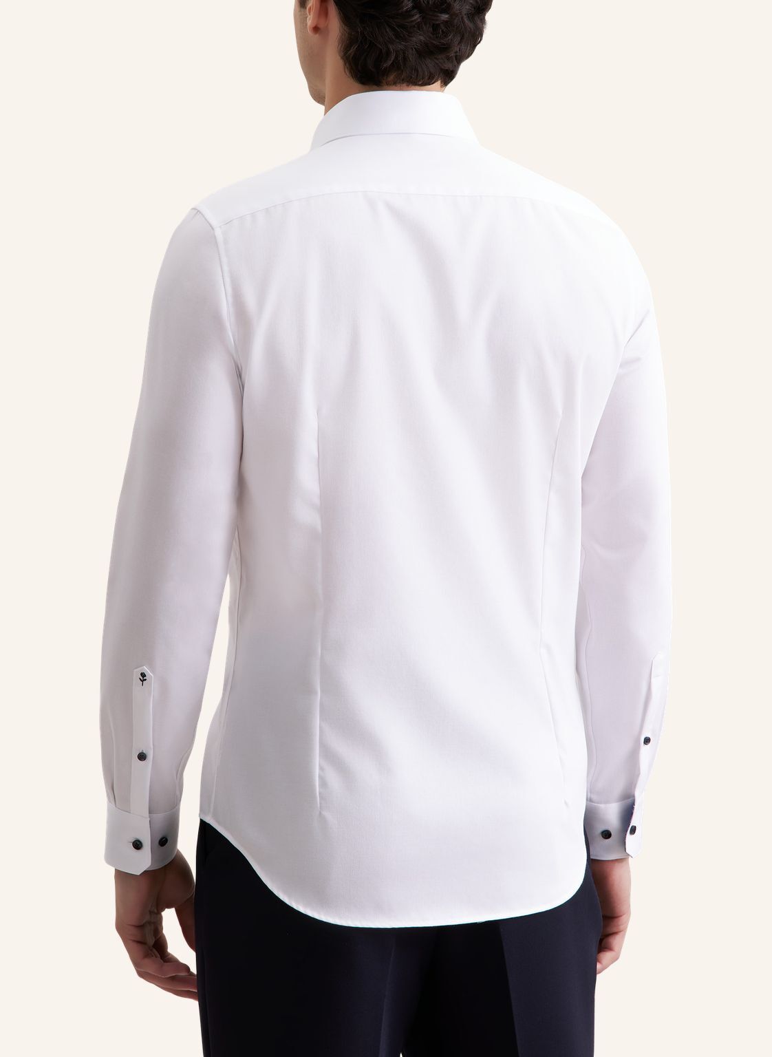 Seidensticker shaped fit overhemd, popeline, wit