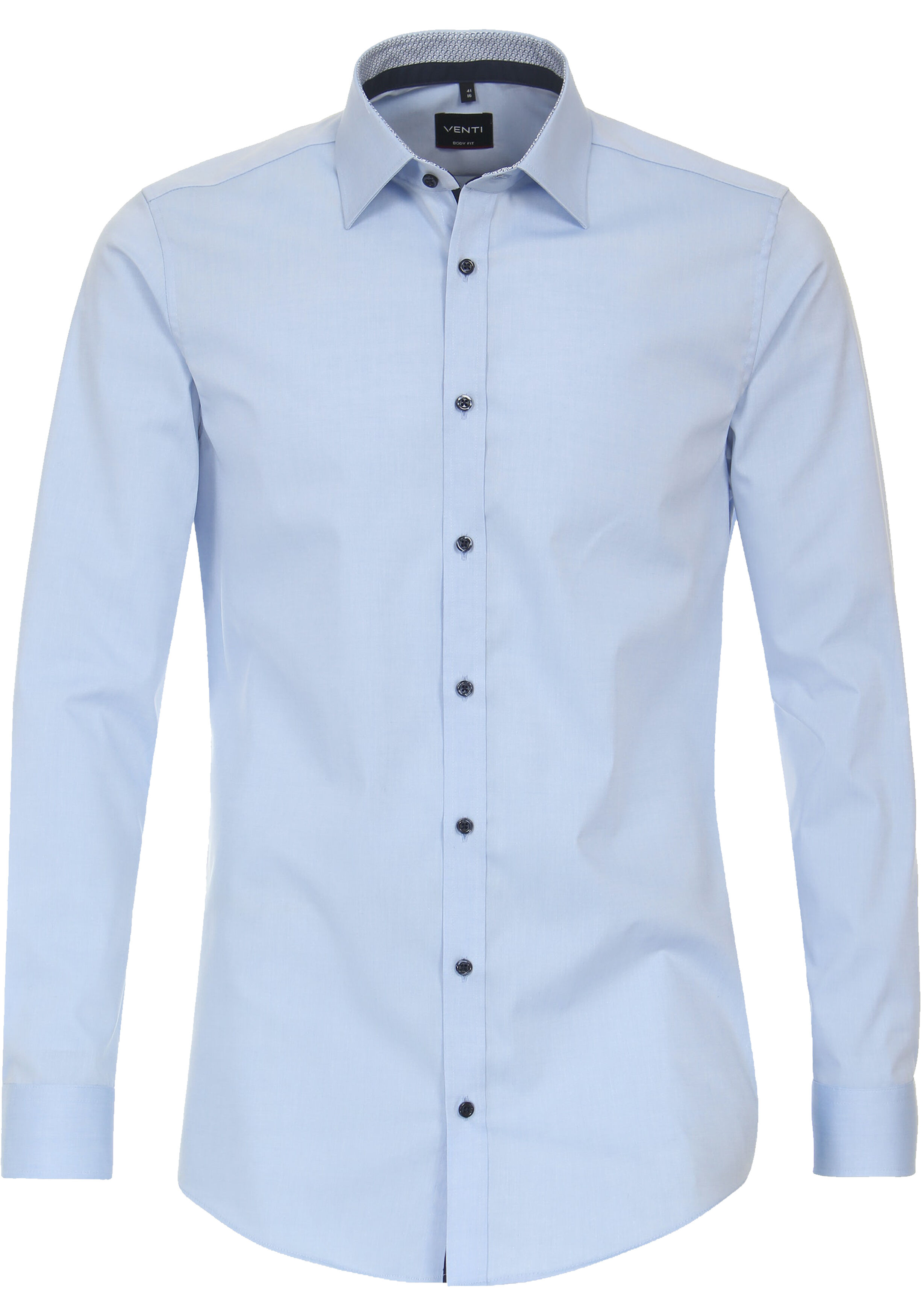 VENTI body fit overhemd, popeline, blauw