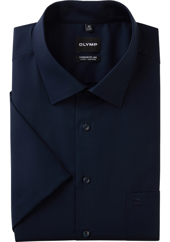 OLYMP Luxor comfort fit Big overhemd, korte mouw, popeline, donkerblauw OLYMP Luxor comfort fit Big overhemd, korte mouw, popeline, donkerblauw