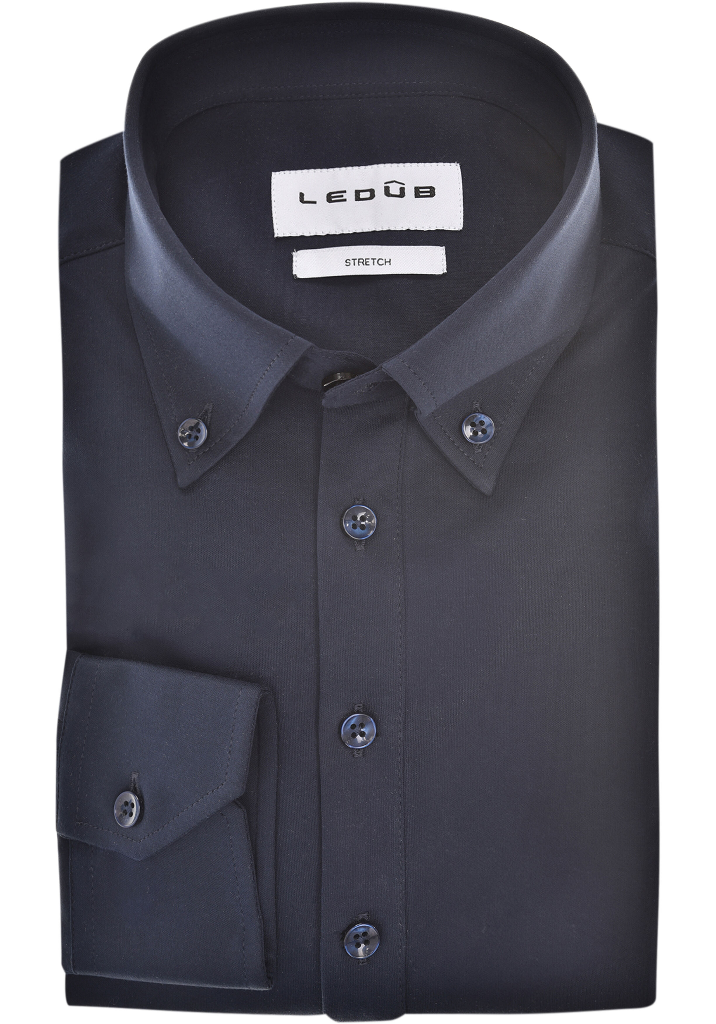 Ledub modern fit polo overhemd, tricot, jersey, donkerblauw