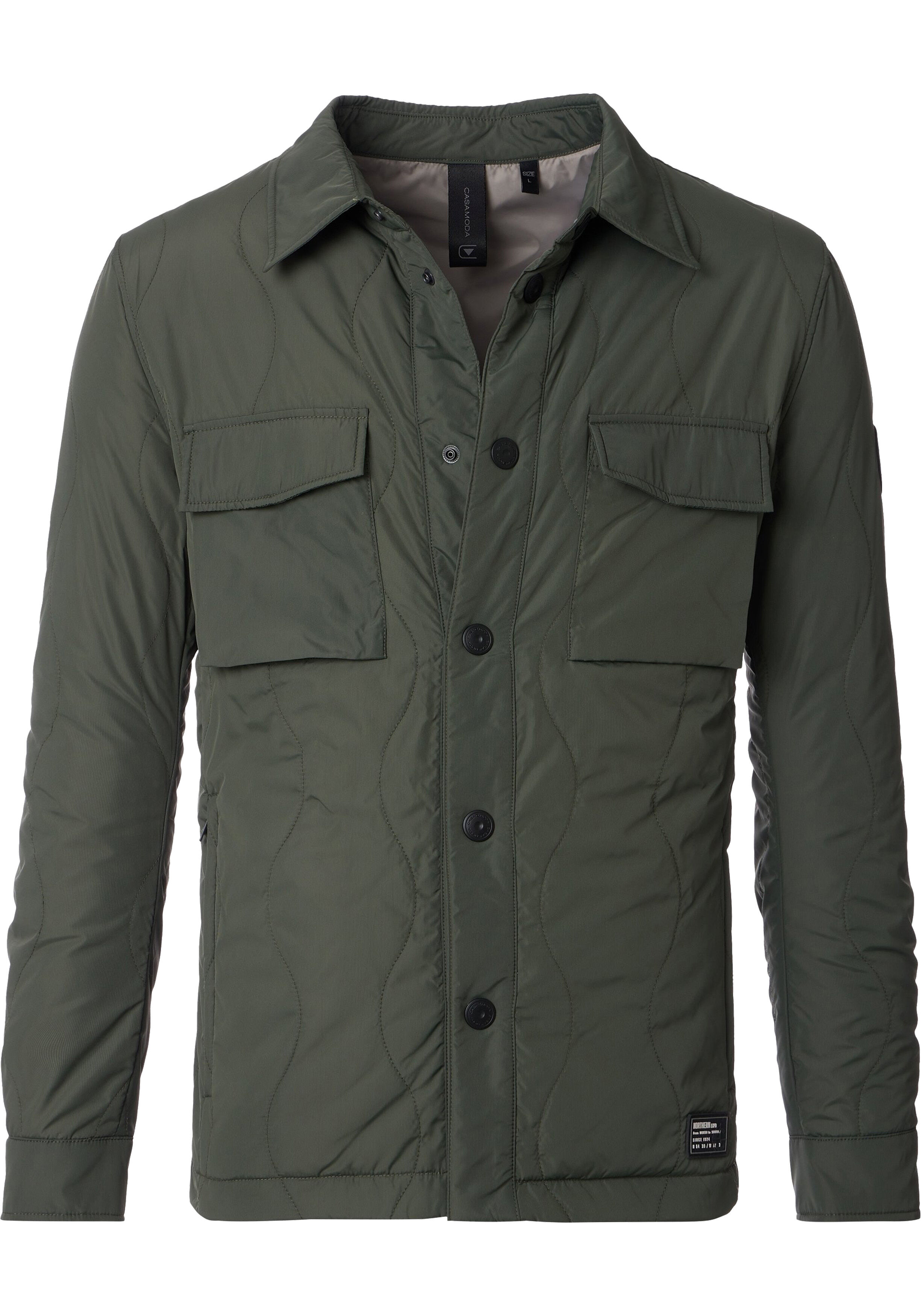 CASA MODA comfort fit overshirt, groen, wit
