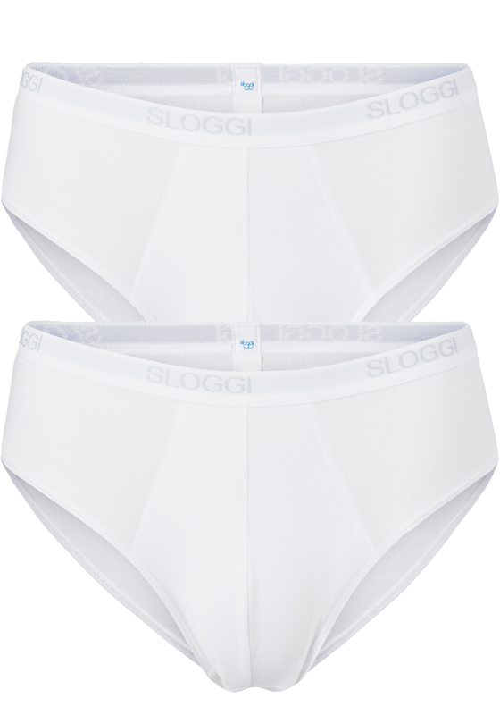 Sloggi Men Basic Midi, heren slips (2-pack), wit Sloggi Men Basic Midi, heren slips (2-pack), wit