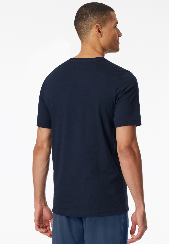 SCHIESSER Mix + Relax Shirt 1/2 arm, heren T-shirt korte mouw, nachtblauw