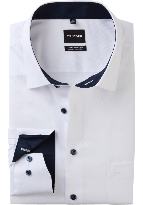 OLYMP Luxor comfort fit Big overhemd, natte, wit OLYMP Luxor comfort fit Big overhemd, natte, wit