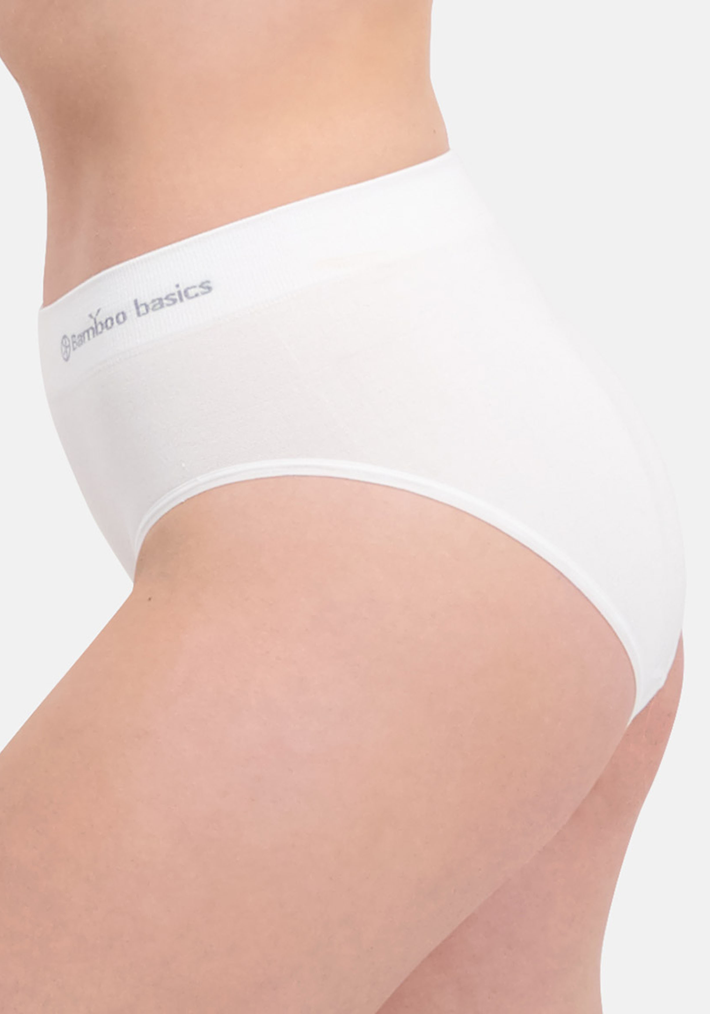 Bamboo Basics Belle seamless full brief (3-pack), dames tailleslip naadloos, wit