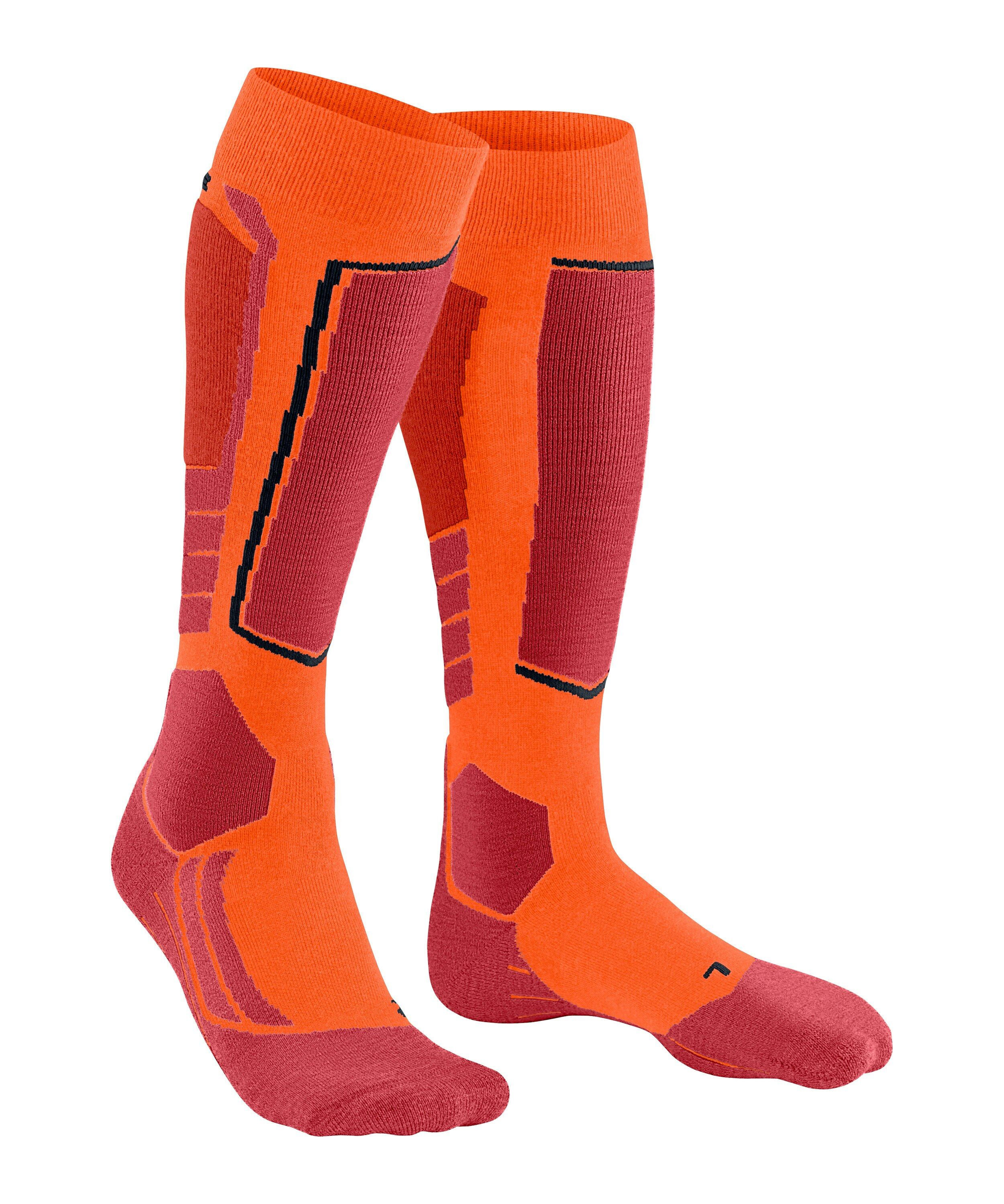 FALKE SK2 Intermediate heren skiing kniekousen, grijs (flash orange)