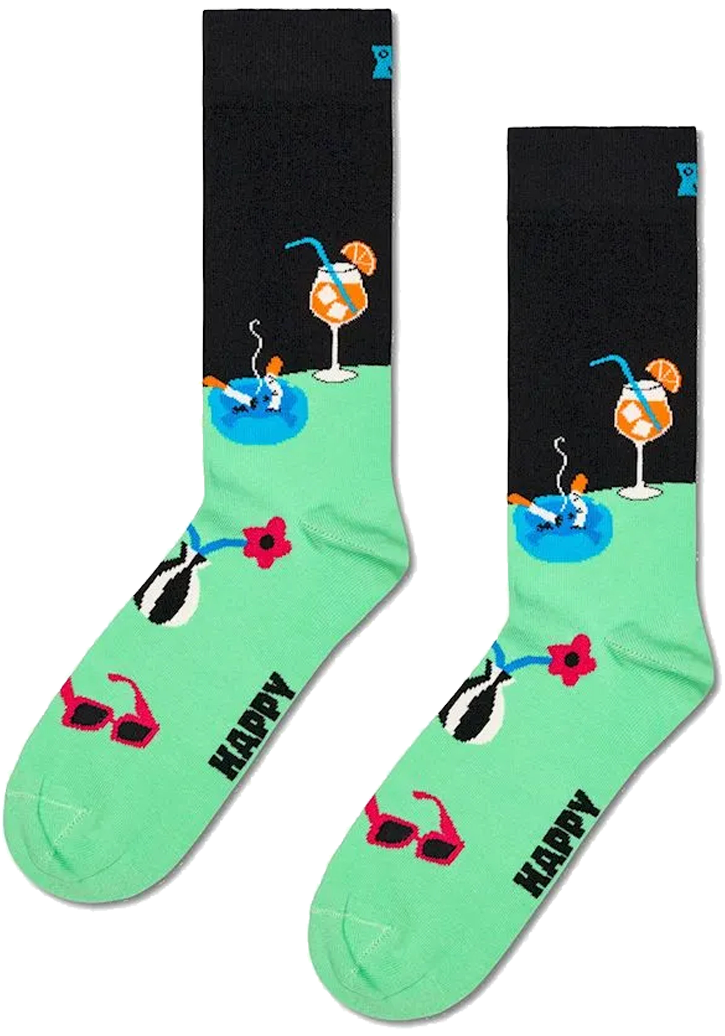 Happy Socks Late Night Sock, unisex sokken, lichtgroen