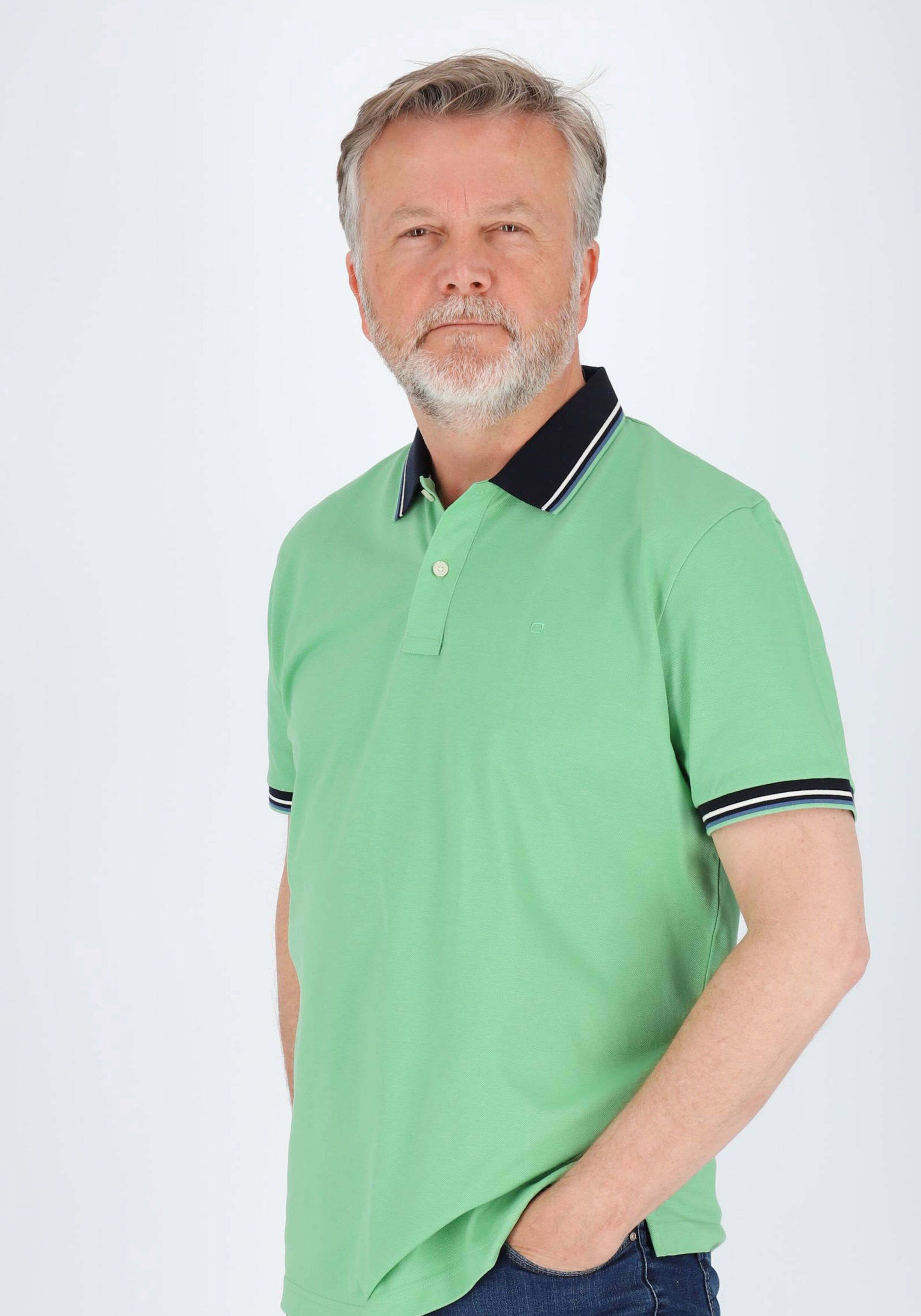 OLYMP Polo Casual, modern fit polo, mint groen