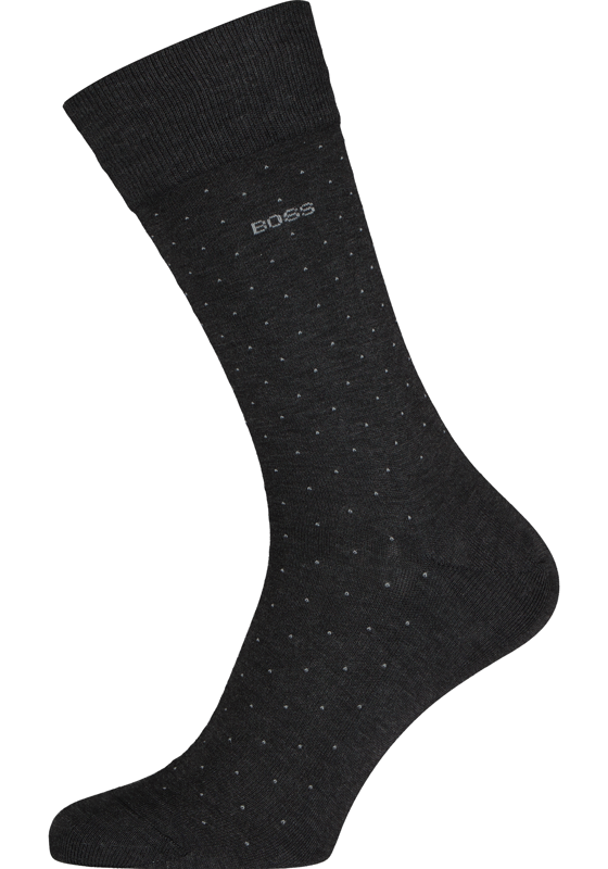 BOSS George Dots (1-pack), herensokken katoen, antraciet grijs gestipt BOSS George Dots (1-pack), herensokken katoen, antraciet grijs gestipt