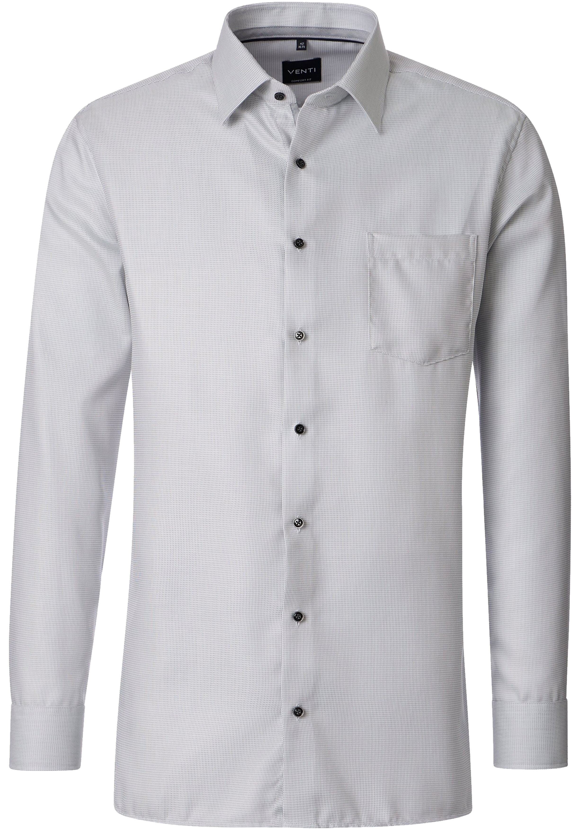 VENTI CASA MODA comfort fit overhemd, structuur, zilvergrijs