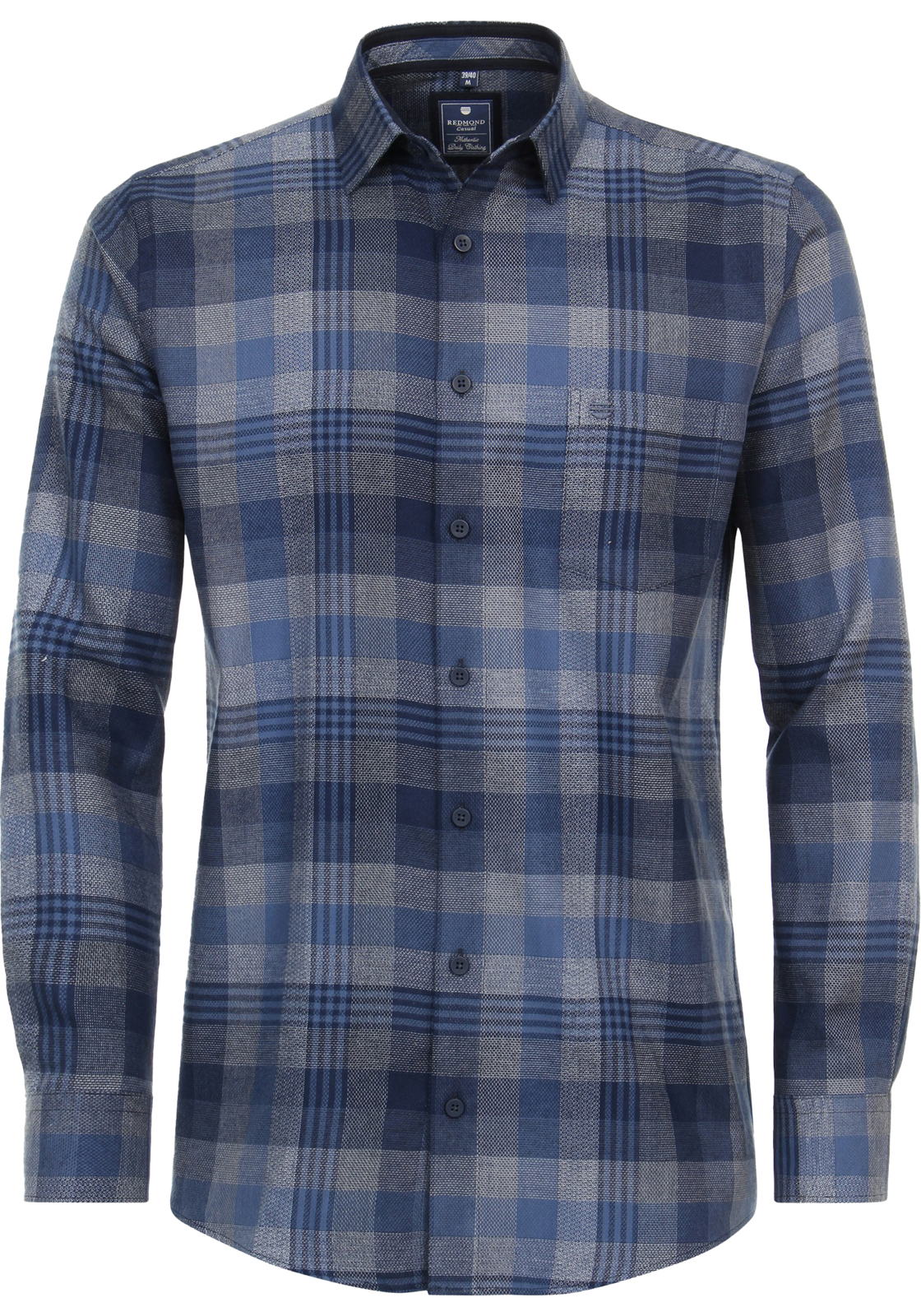 Redmond comfort fit overhemd, popeline, blauw geruit Redmond comfort fit overhemd, popeline, blauw geruit