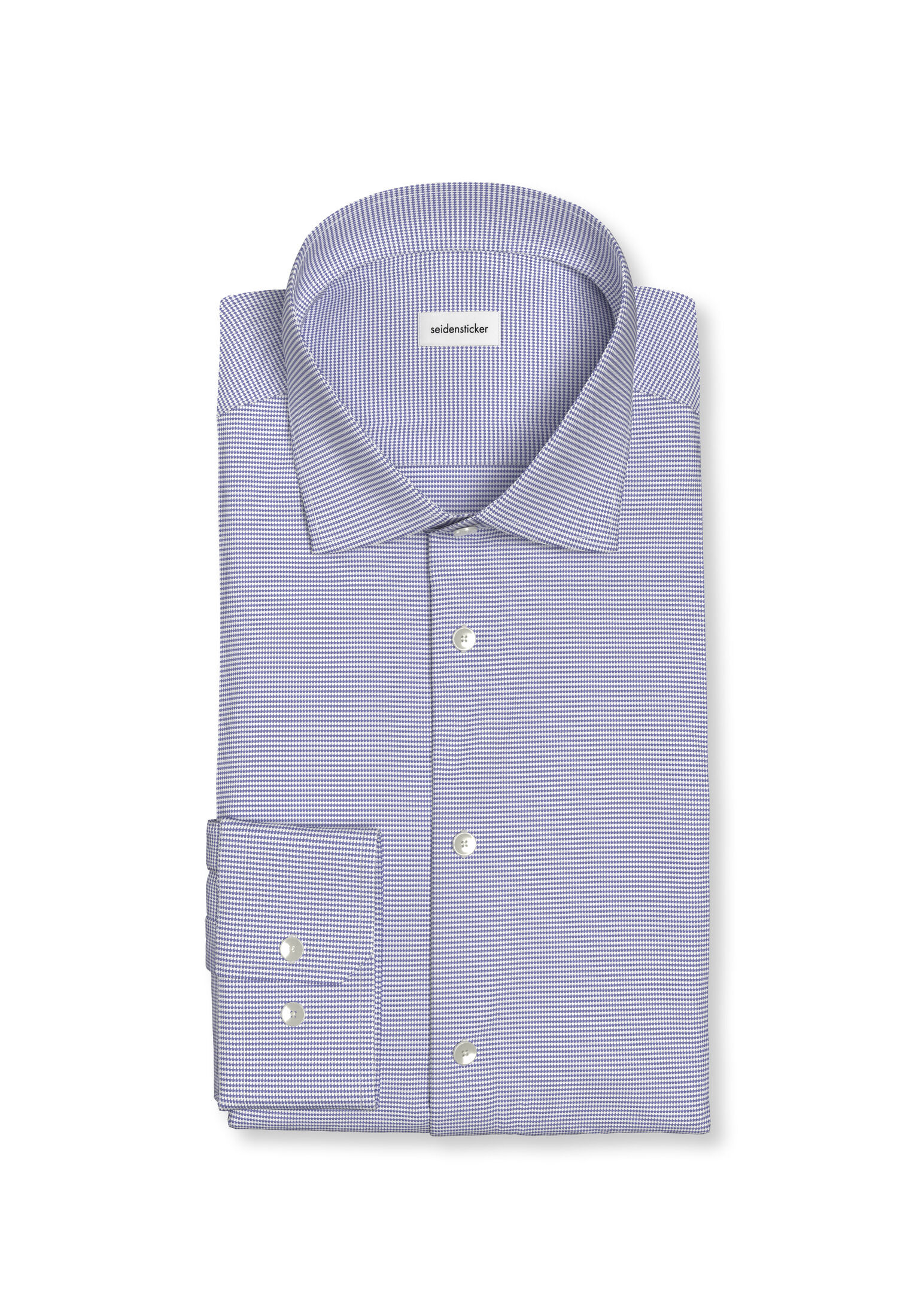 Seidensticker slim fit overhemd, mouwlengte 7, structuur, blauw