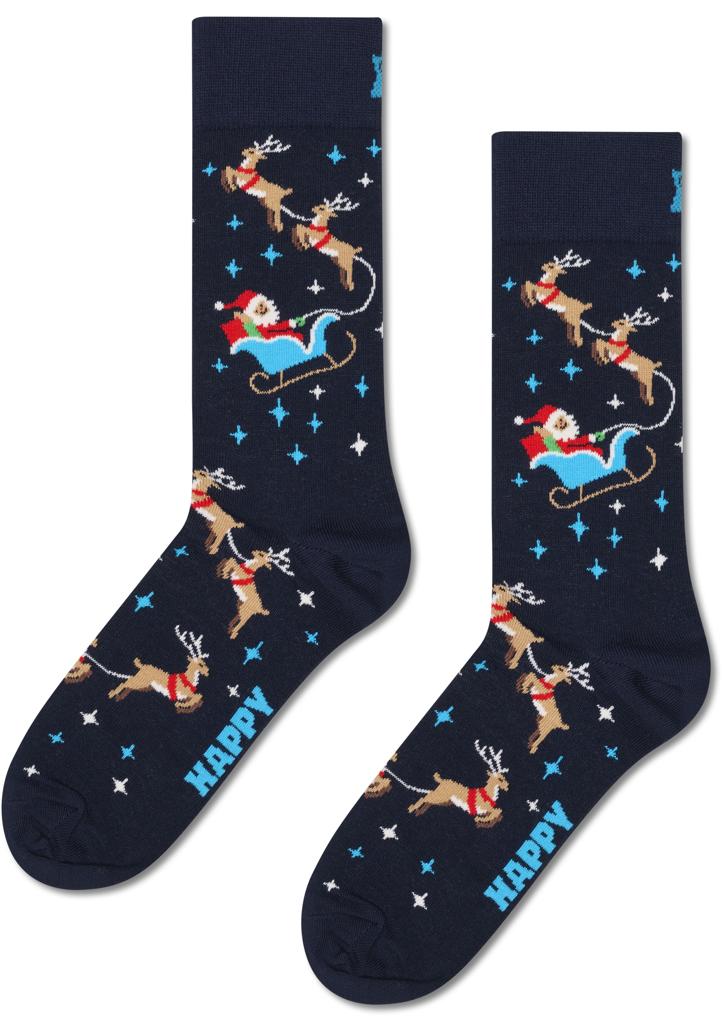 Happy Socks Sleigh Sock, unisex sokken, navy