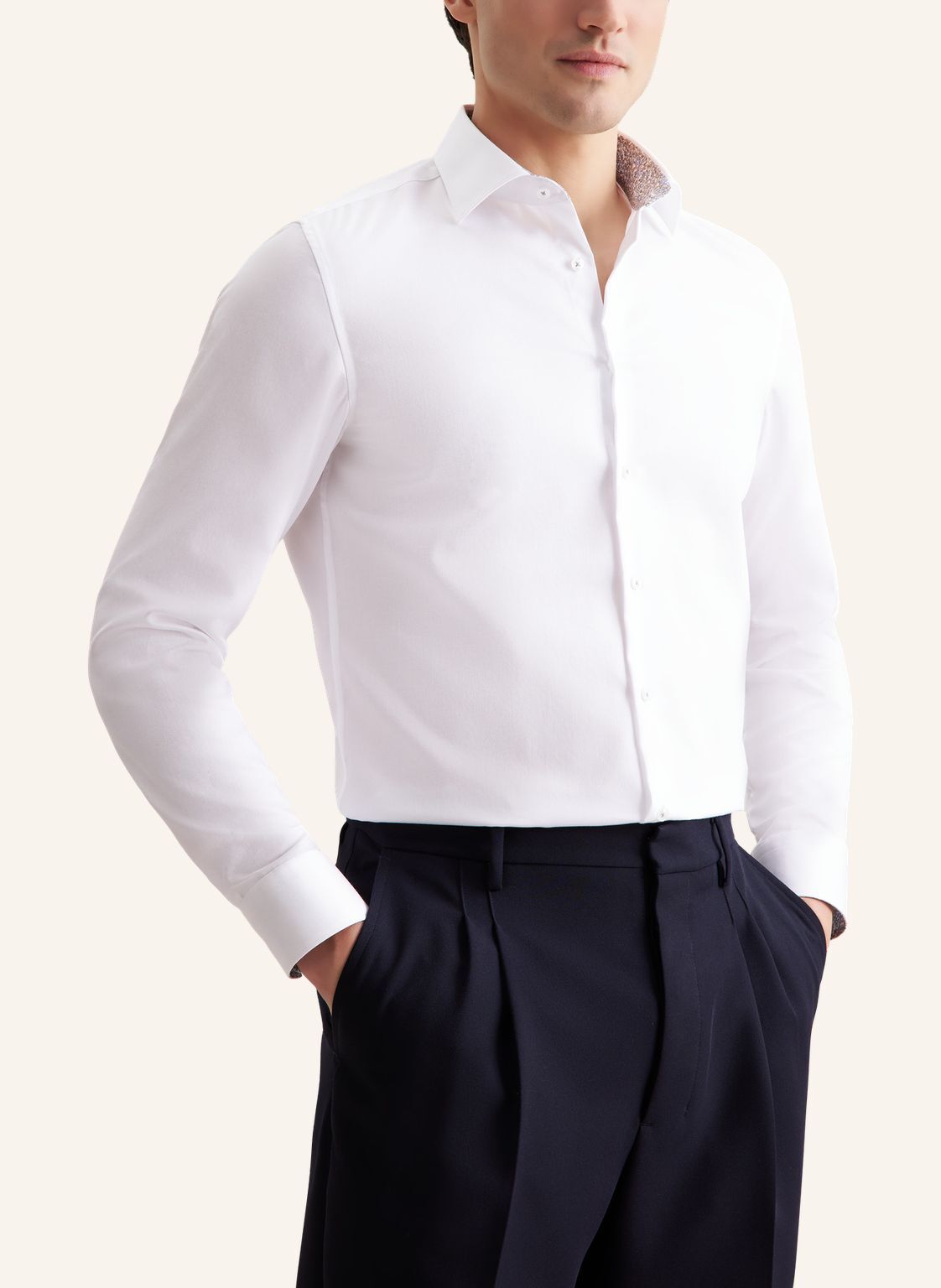 Seidensticker slim fit overhemd, popeline, wit