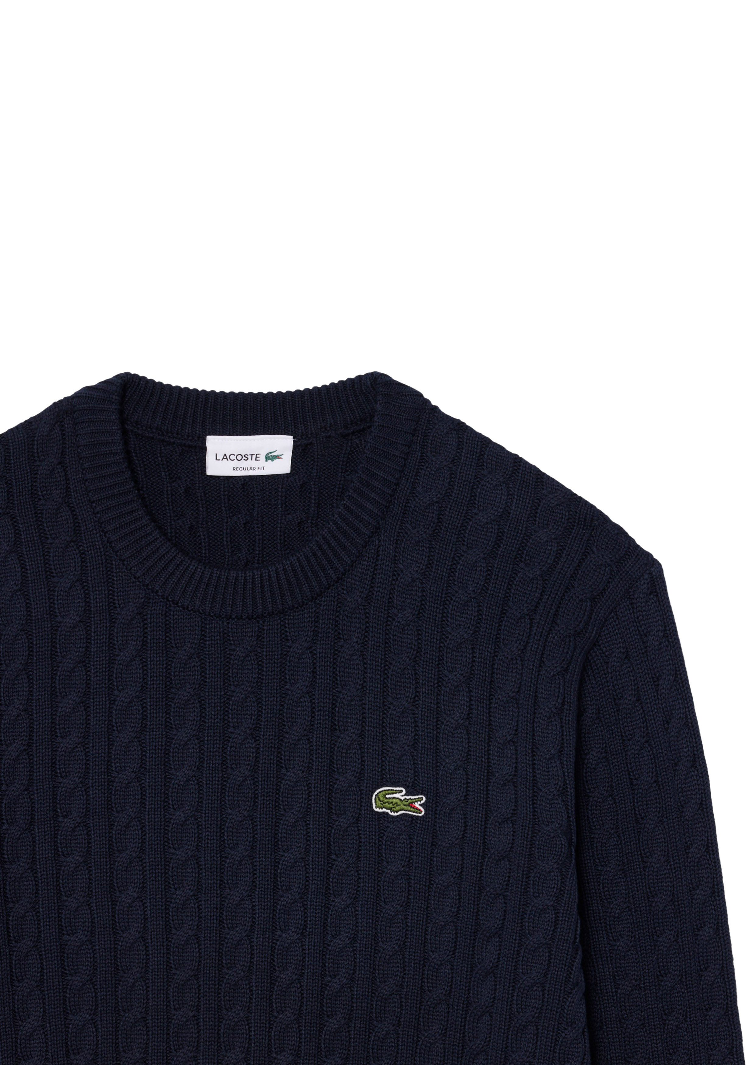 Lacoste herentrui katoen, O-hals, navy blauw