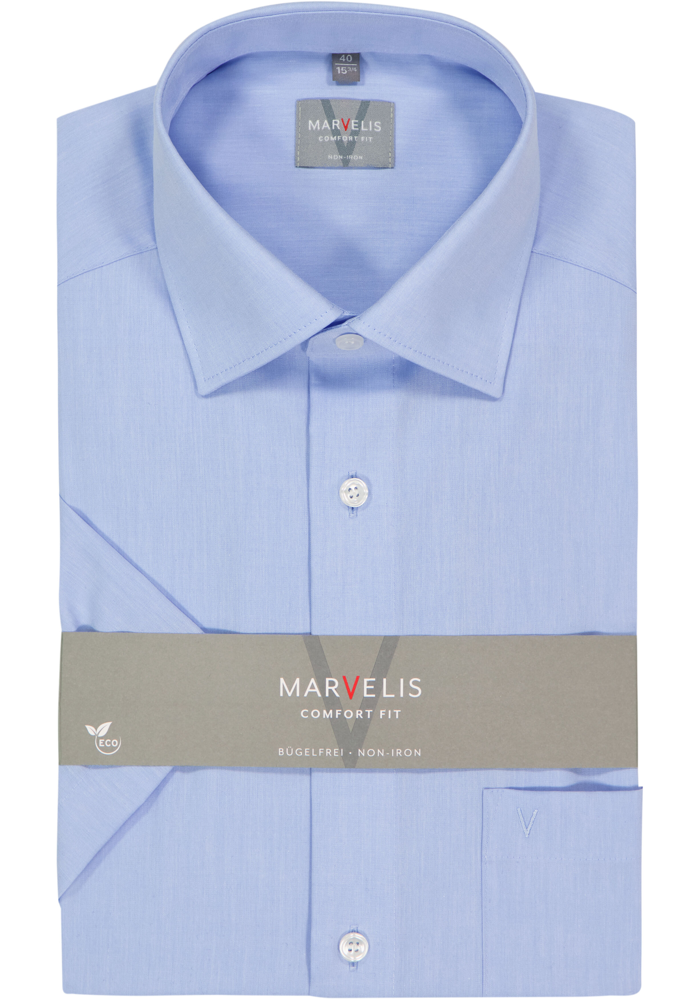 MARVELIS comfort fit overhemd, korte mouw, licht blauw