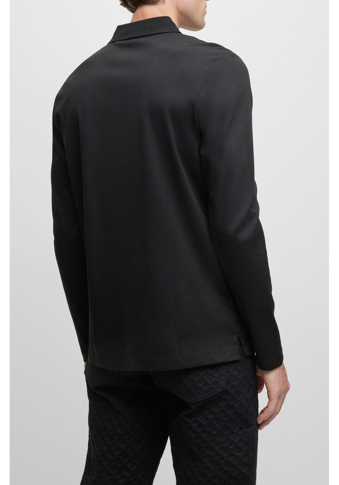 4-4063538142648-hugo_boss-poloshirt_HR BOSS Pado regular fit polo lange mouw, jersey, zwart