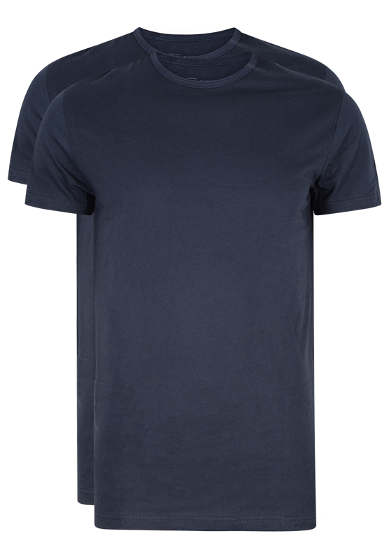RJ Bodywear Everyday Rotterdam T-shirts (2-pack), heren T-shirts O-hals smal, donkerblauw RJ Bodywear Everyday Rotterdam T-shirts (2-pack), heren T-shirts O-hals smal, donkerblauw