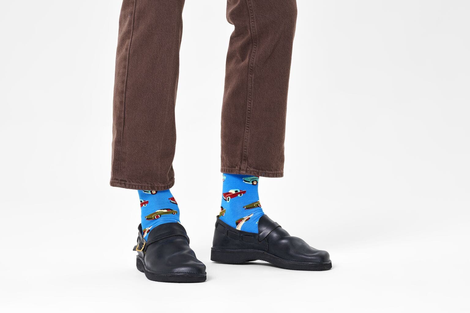 Happy Socks Car Sock, unisex sokken, blauw