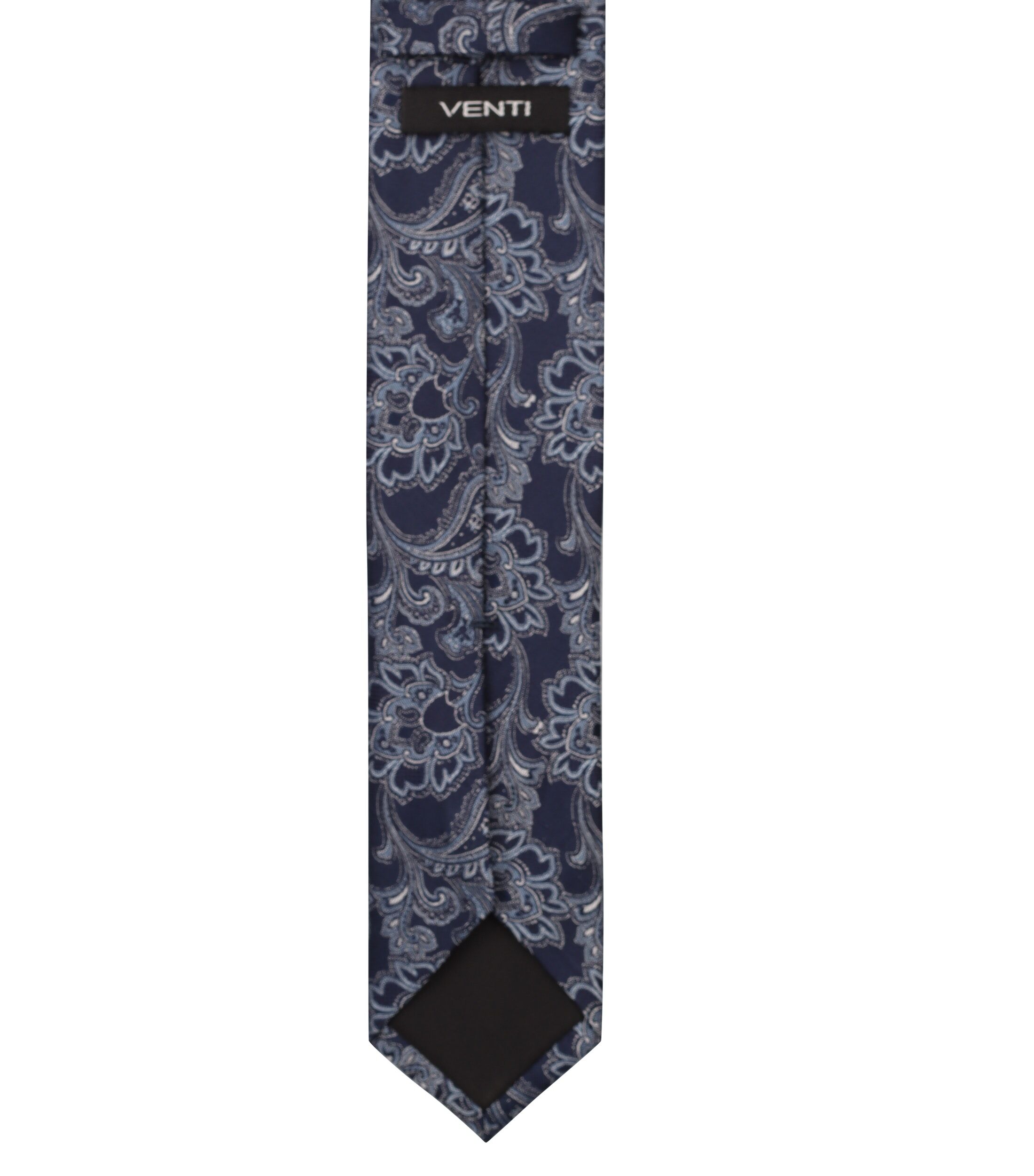 VENTI stropdas, donkerblauw, lichtblauw, grijs dessin