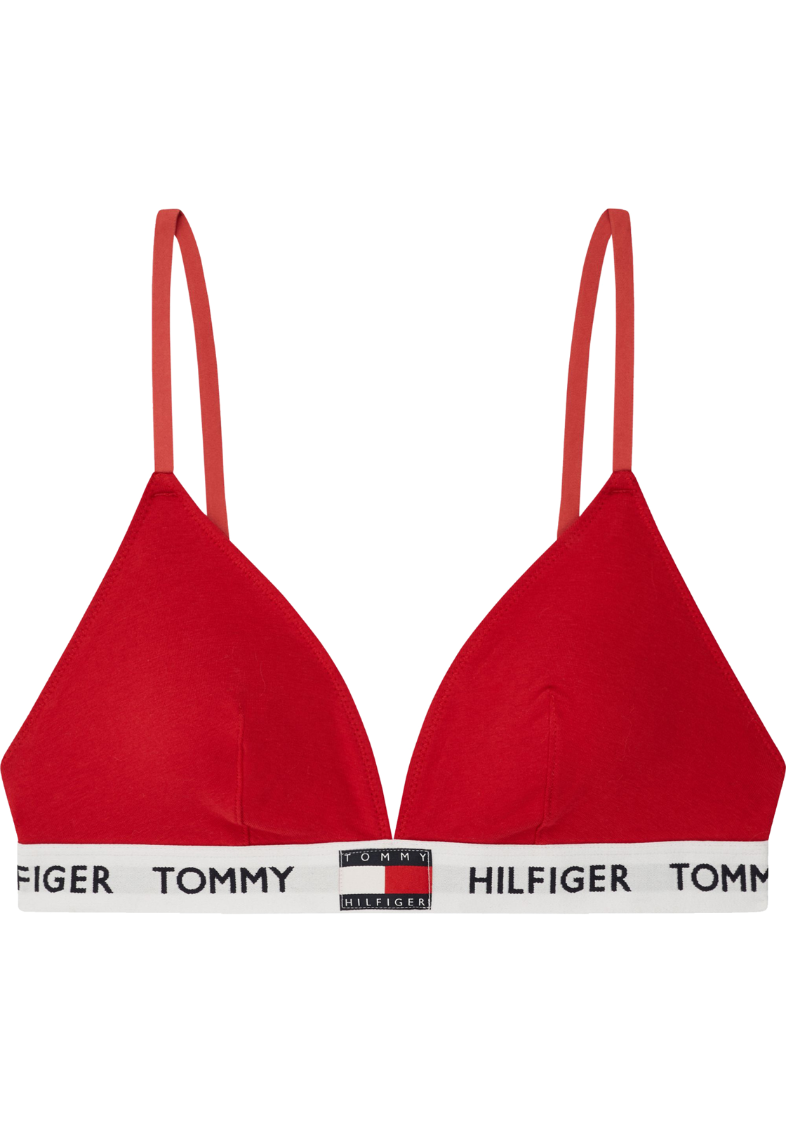 1-8719861461111-tommy_hilfiger-dames_bralette_HR Tommy Hilfiger dames Tommy 85 triangel BH, katoen gevoerd, rood