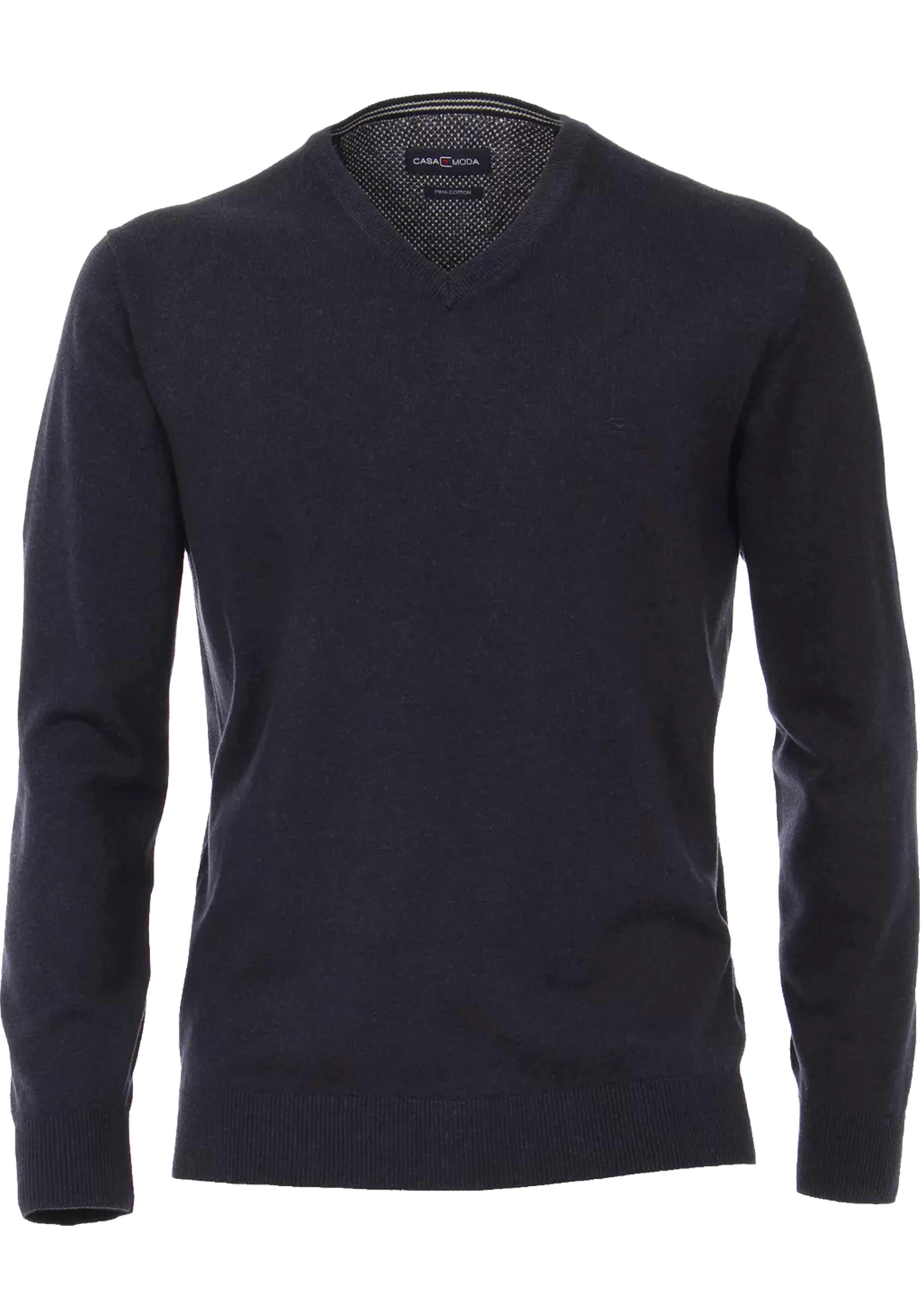 CASA MODA heren trui katoen, V-hals, marine blauw 