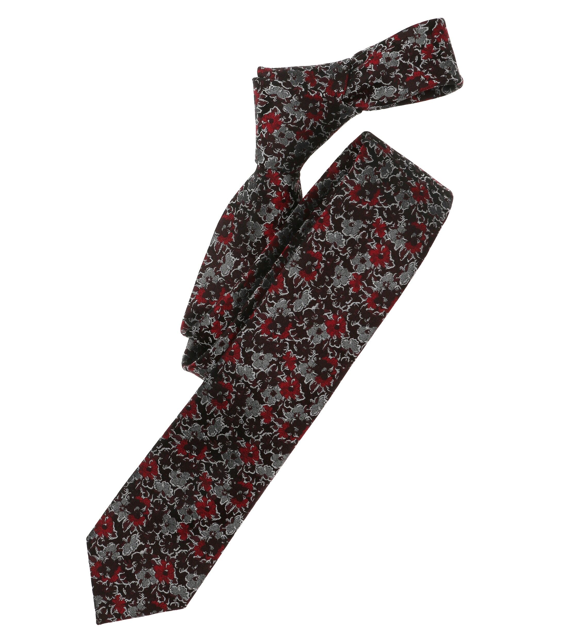 VENTI stropdas, bordeaux, grijs, rood dessin