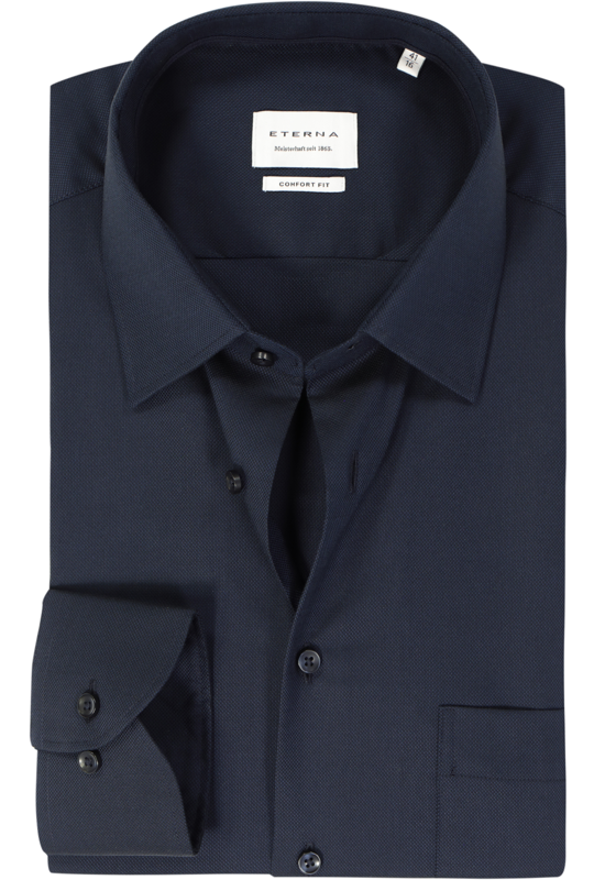 ETERNA comfort fit overhemd, natte, donkerblauw ETERNA comfort fit overhemd, natte, donkerblauw