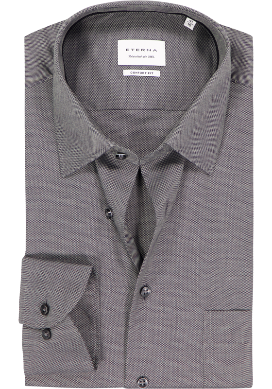 ETERNA comfort fit overhemd, natte, zwart ETERNA comfort fit overhemd, natte, zwart