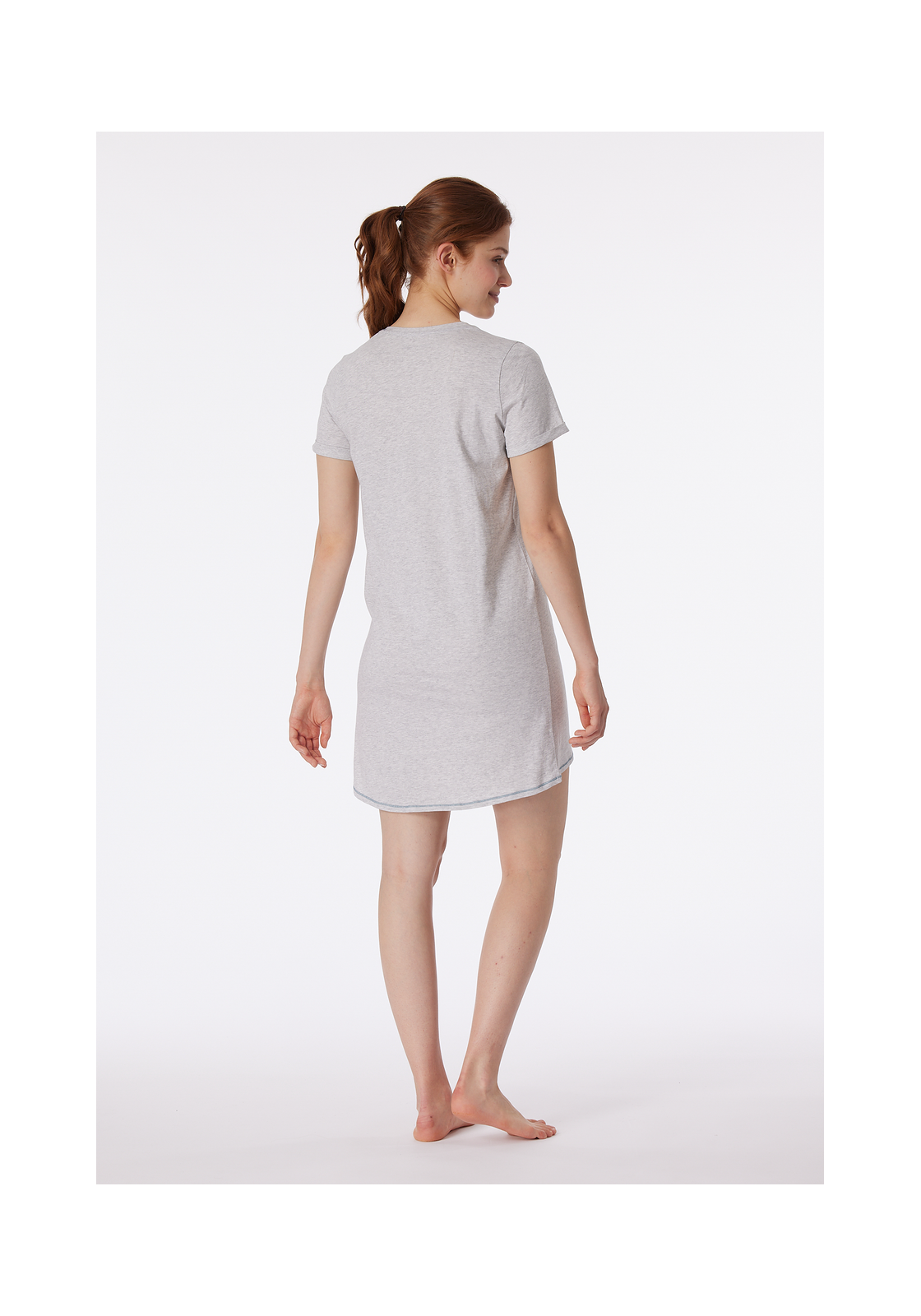image_4_181252-202_1_1280x1280 SCHIESSER Casual Essentials nachtkleding dames, dames slaaphemd korte mouw print grijs-melange