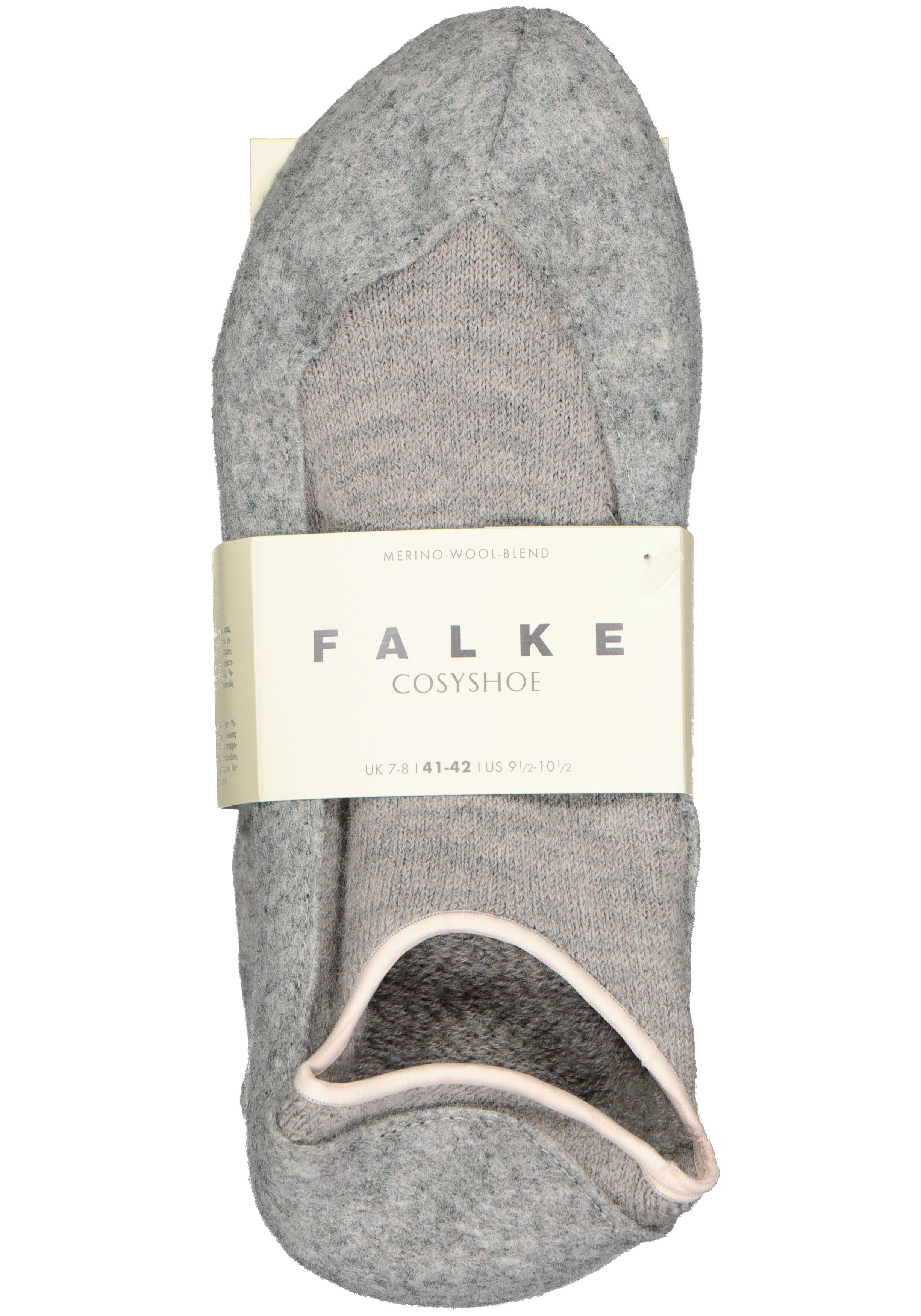 FALKE Cosyshoe dames huissokken, kort model, lichtgrijs (light grey)