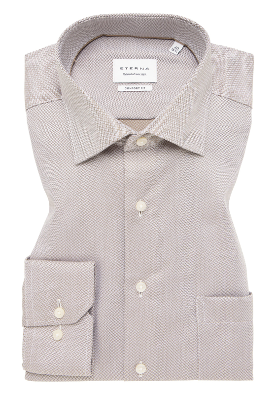 ETERNA comfort fit overhemd, structuur, beige ETERNA comfort fit overhemd, structuur, beige