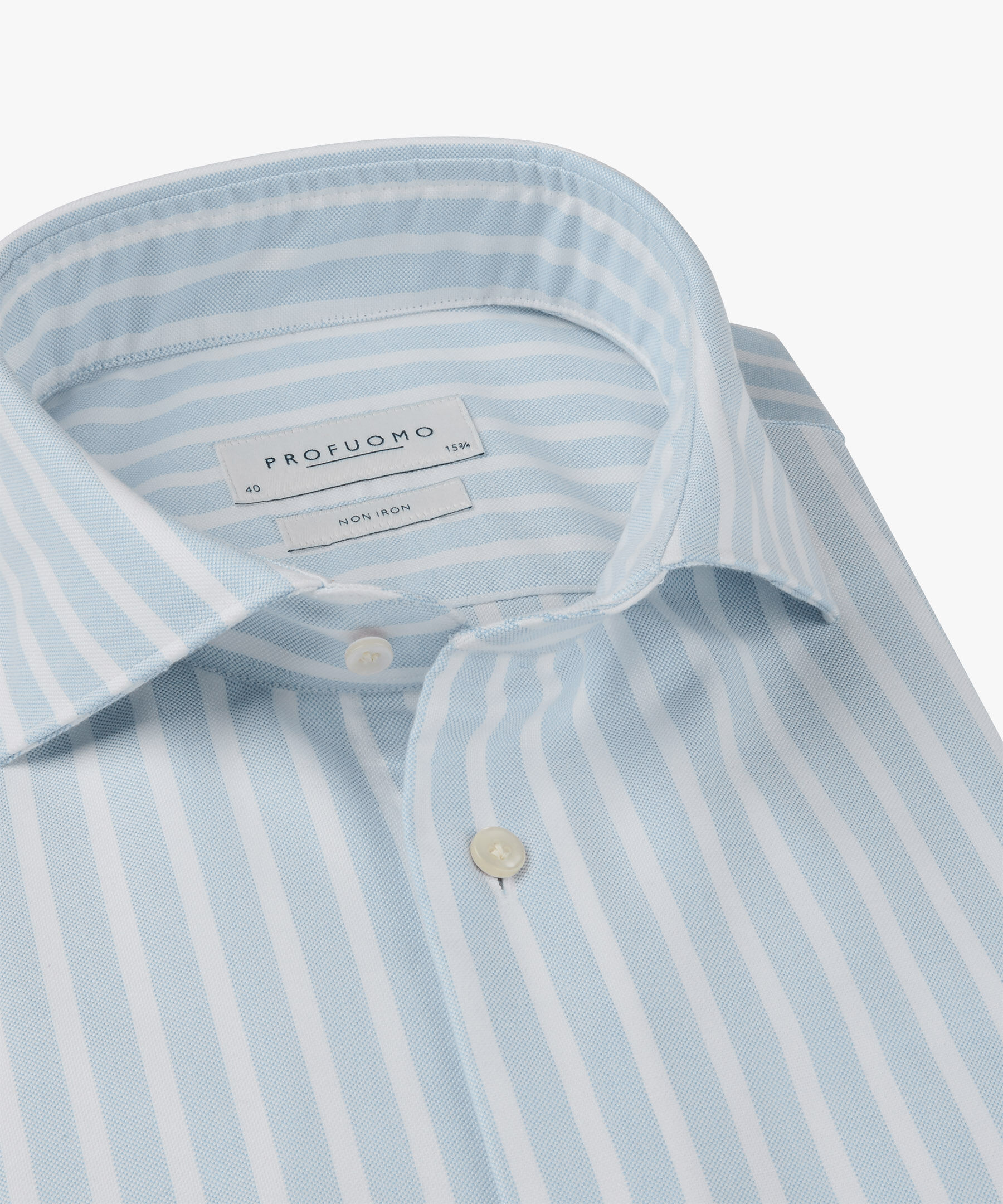 Profuomo slim fit heren overhemd, Oxford, blauw gestreept