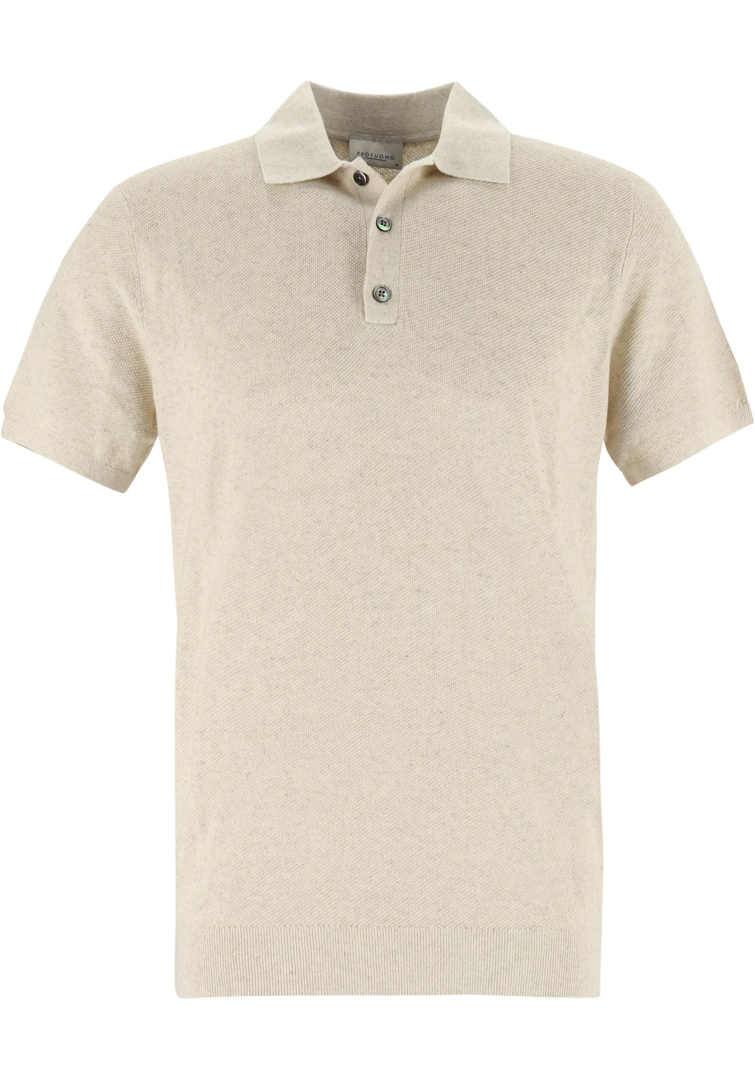 Profuomo slim fit heren polo, wit
